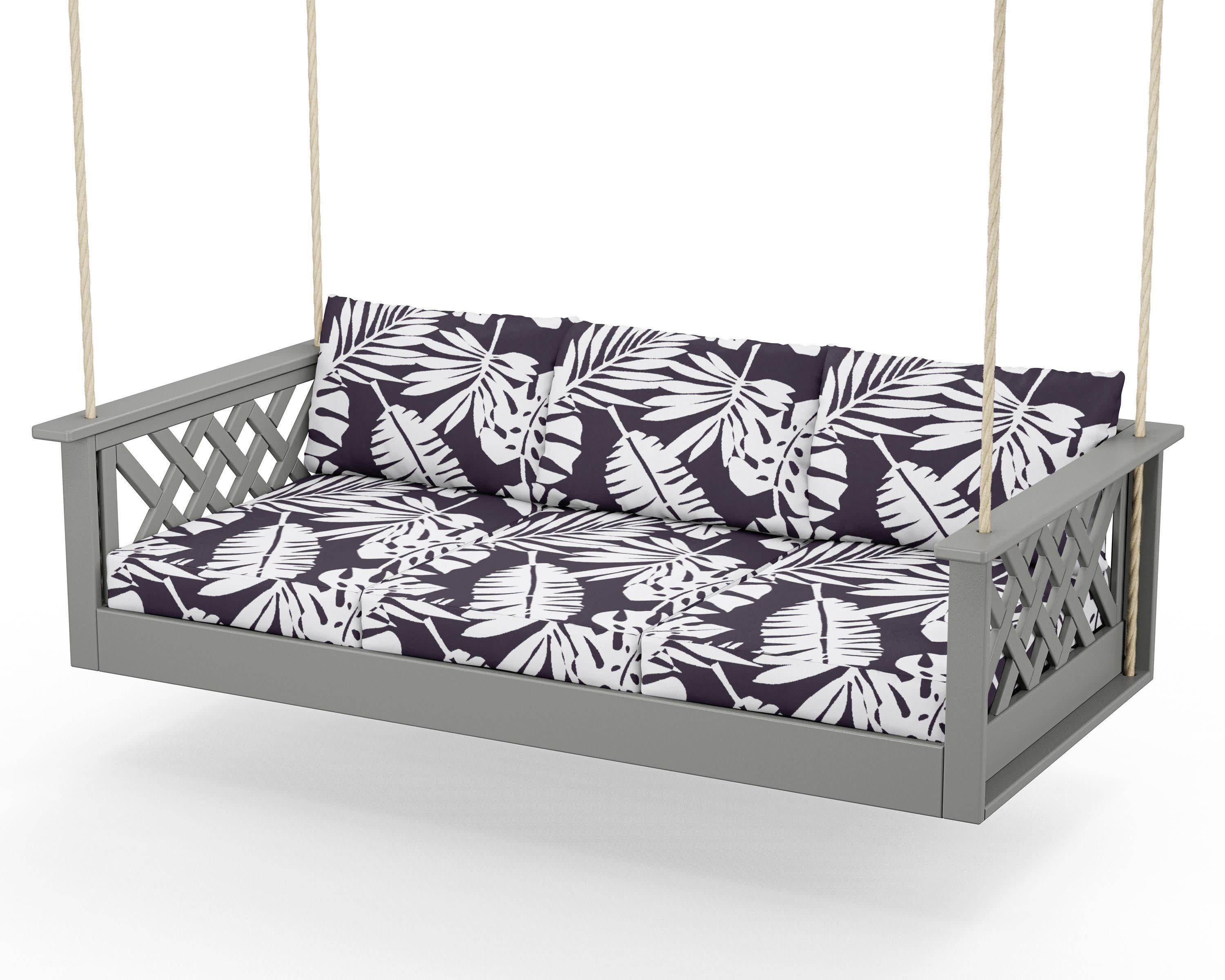 Wovendale Daybed Swing in Slate Grey / Leaf Navy