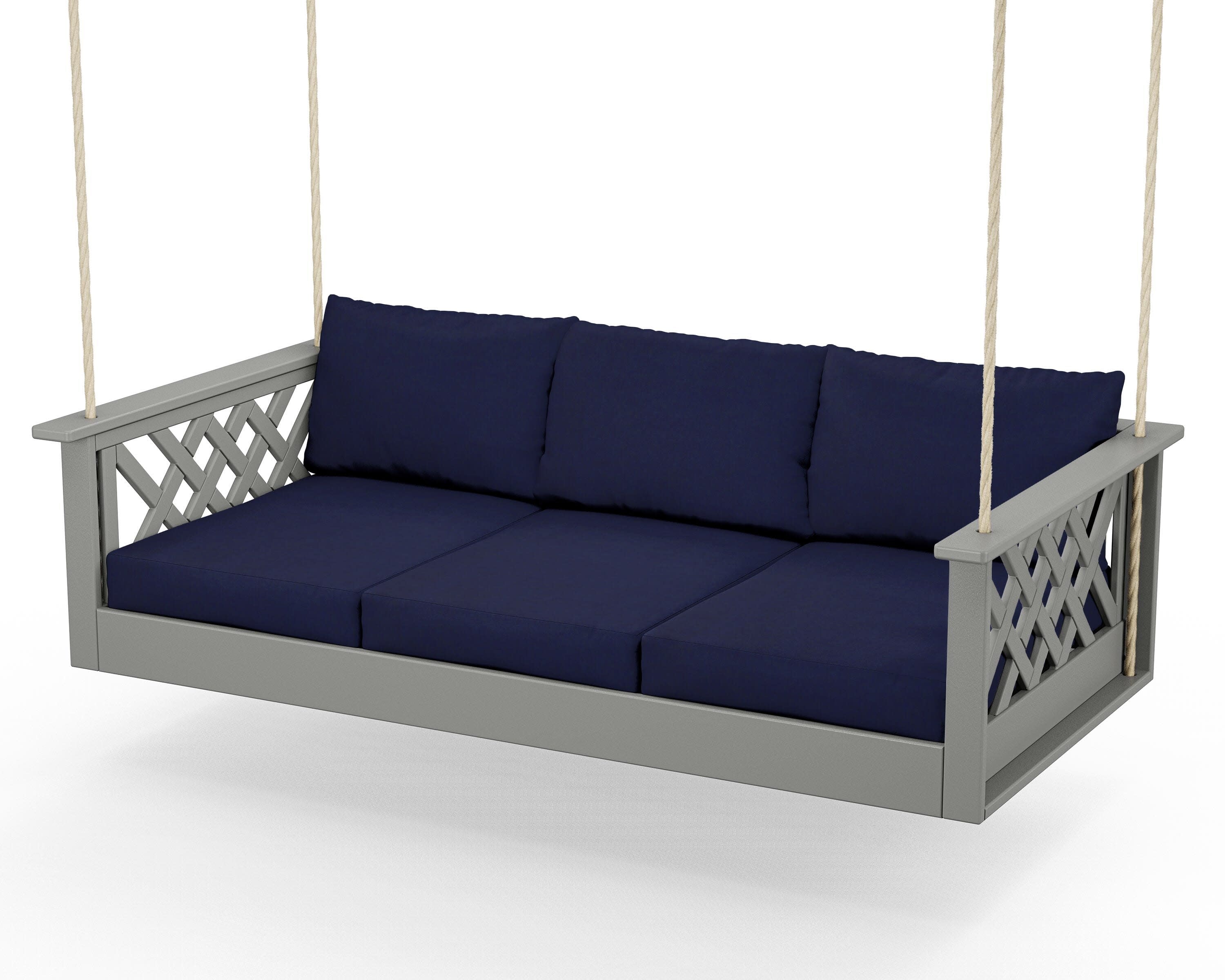 Wovendale Daybed Swing in Slate Grey / Navy