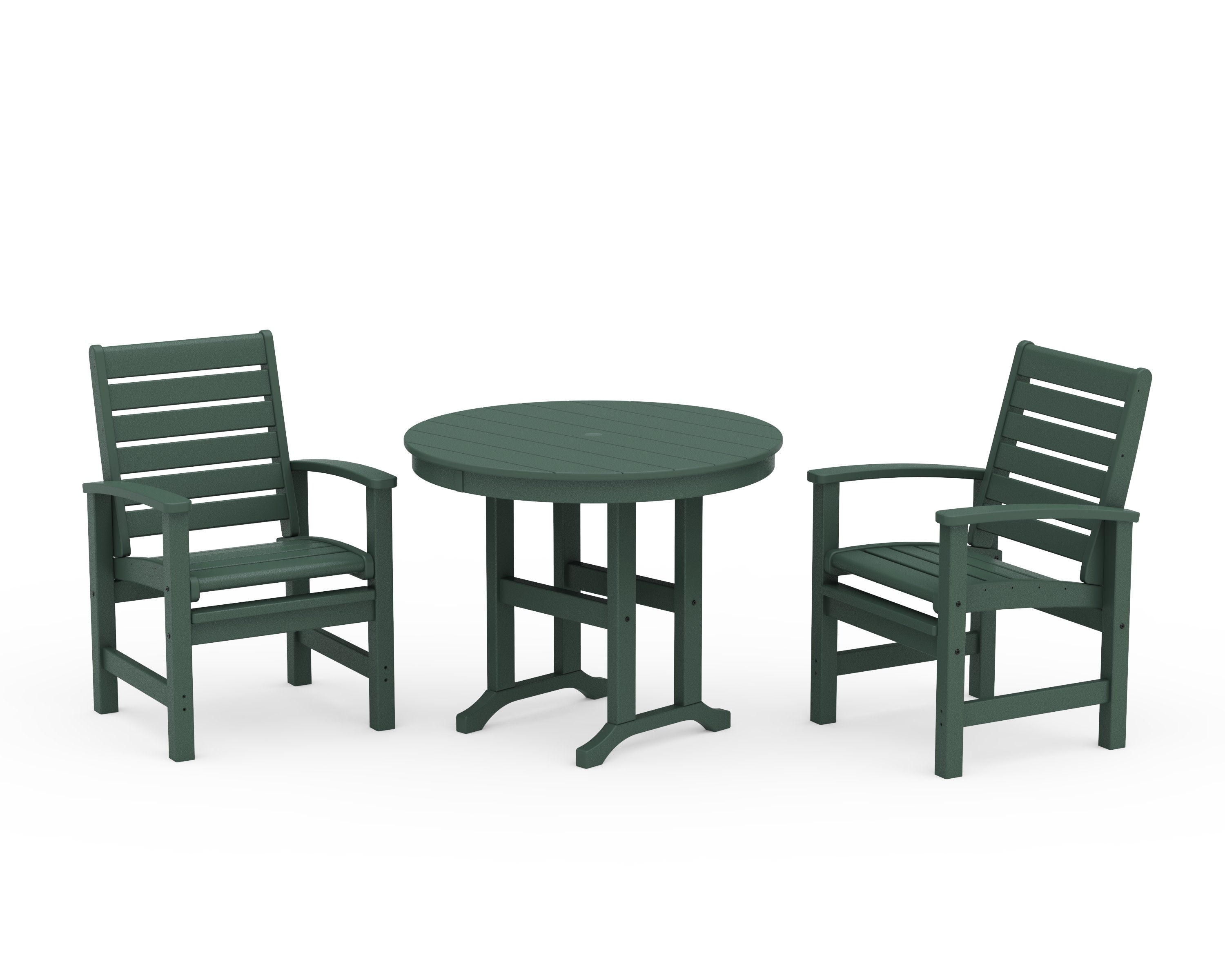 Signature 3-Piece Round Farmhouse Dining Set in Green