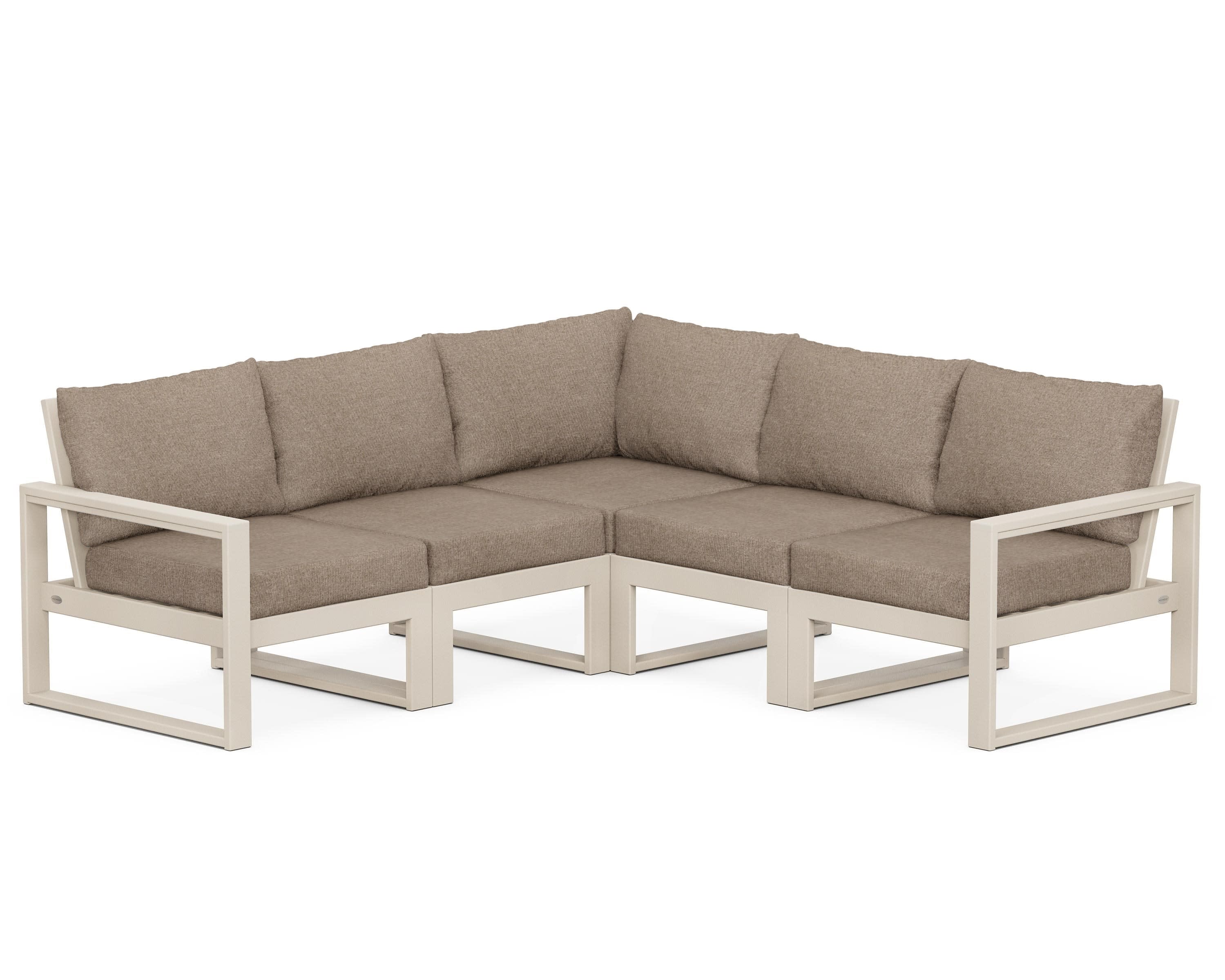 EDGE 5-Piece Modular Deep Seating Set in Sand / Spiced Burlap