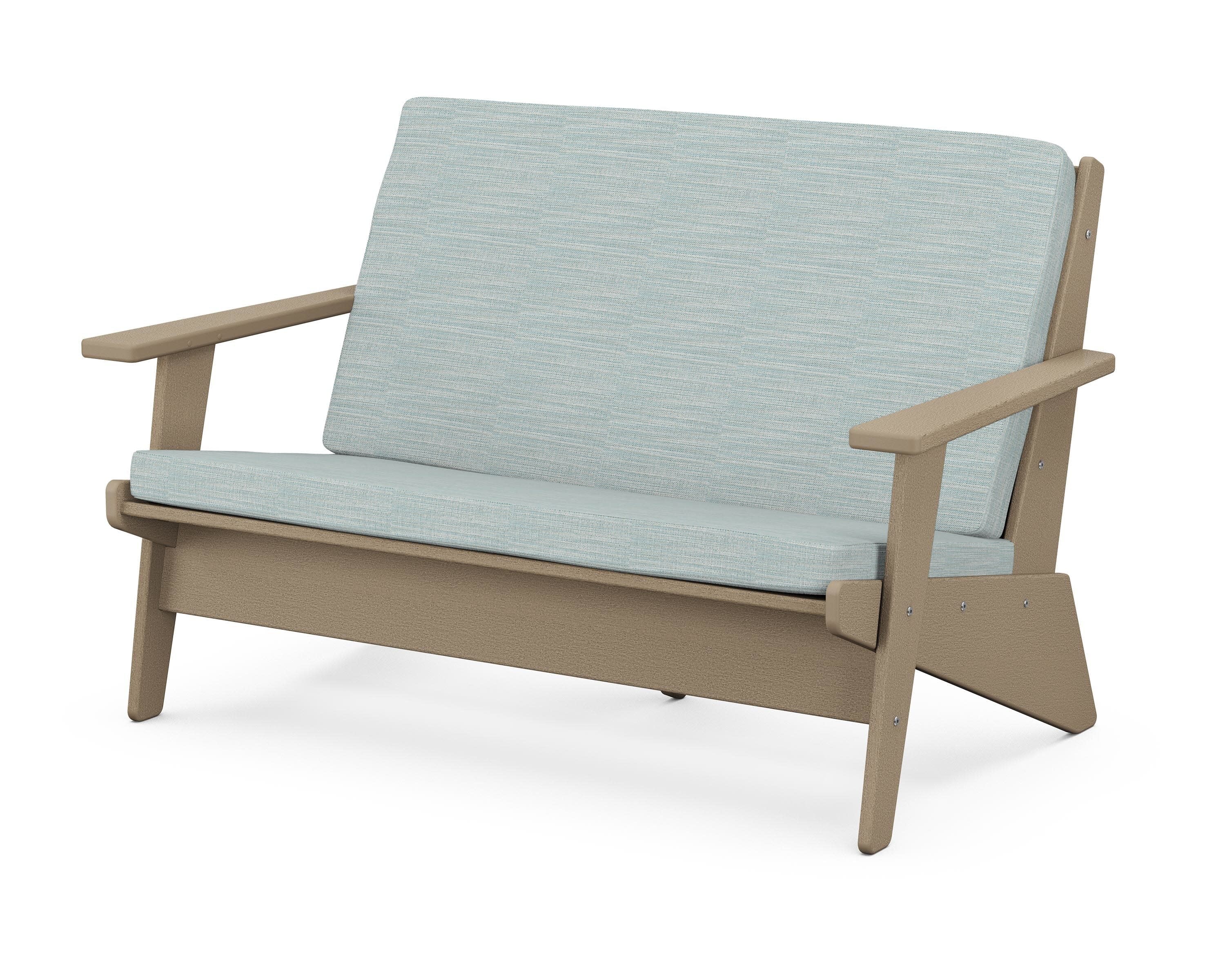 Riviera Modern Lounge Loveseat in Vintage Sahara / Soothe Mist