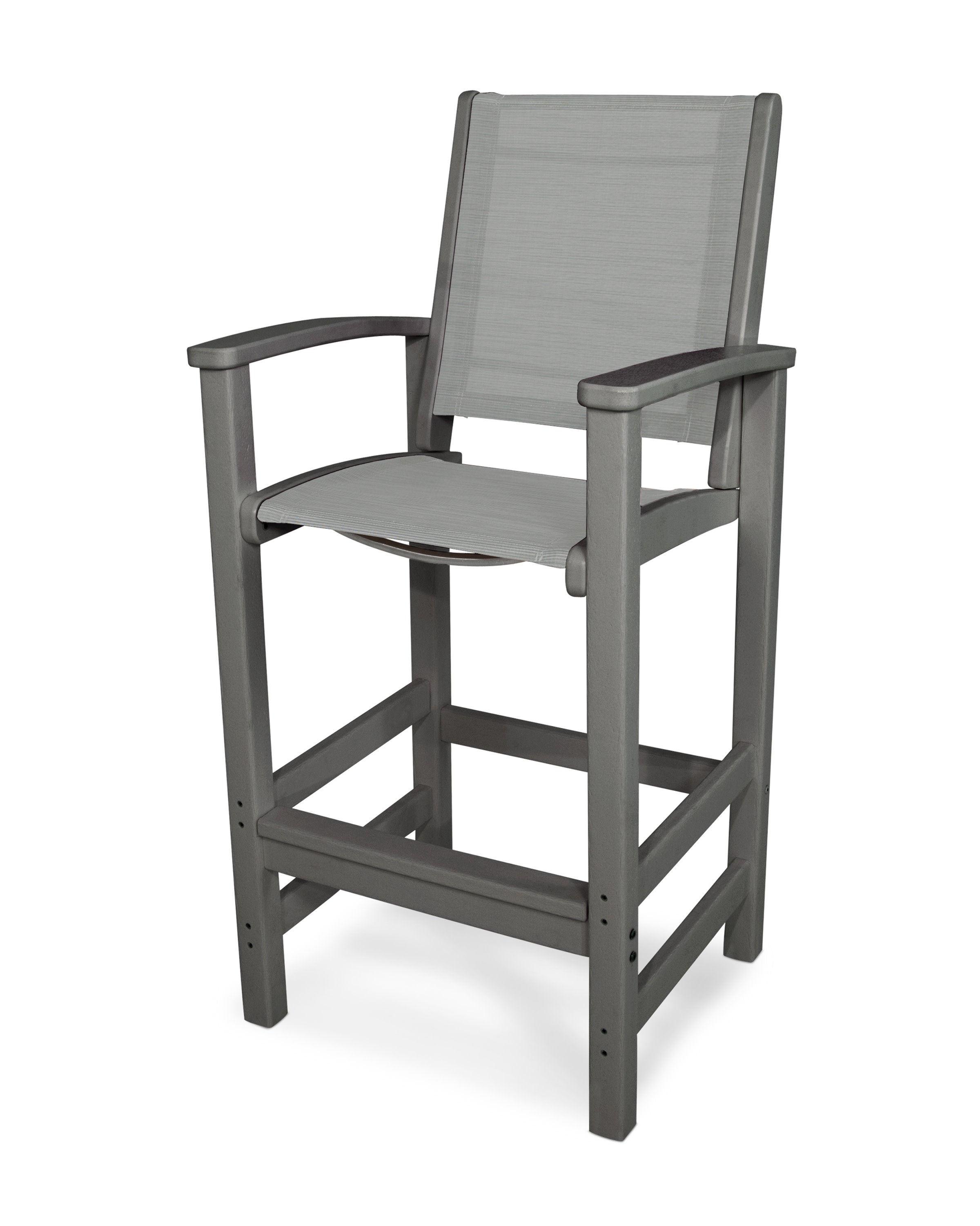 Coastal Bar Chair in Slate Grey / Metallic Sling