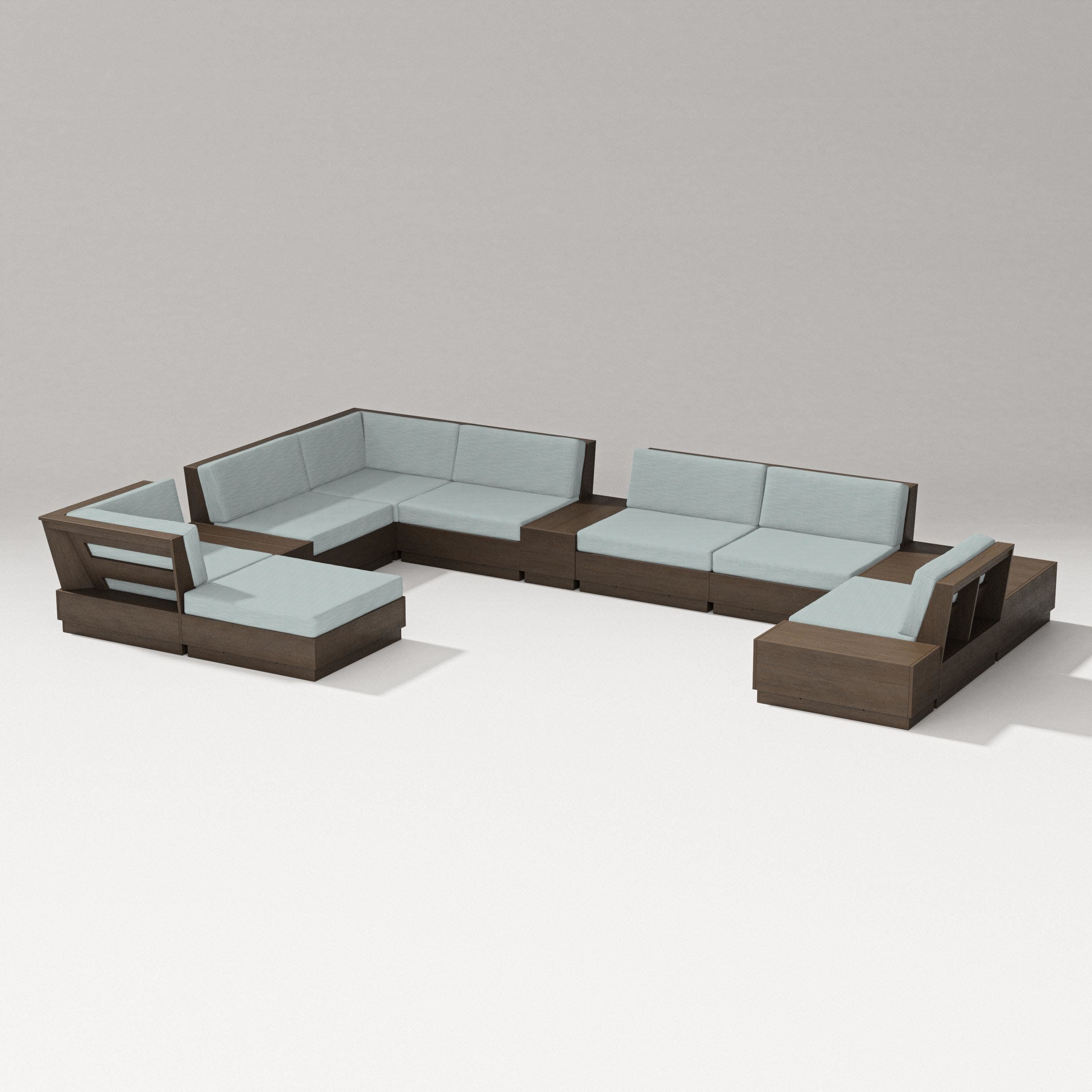 Elevate 12-Piece Conversation Sectional Set in Kona / Soothe Mist