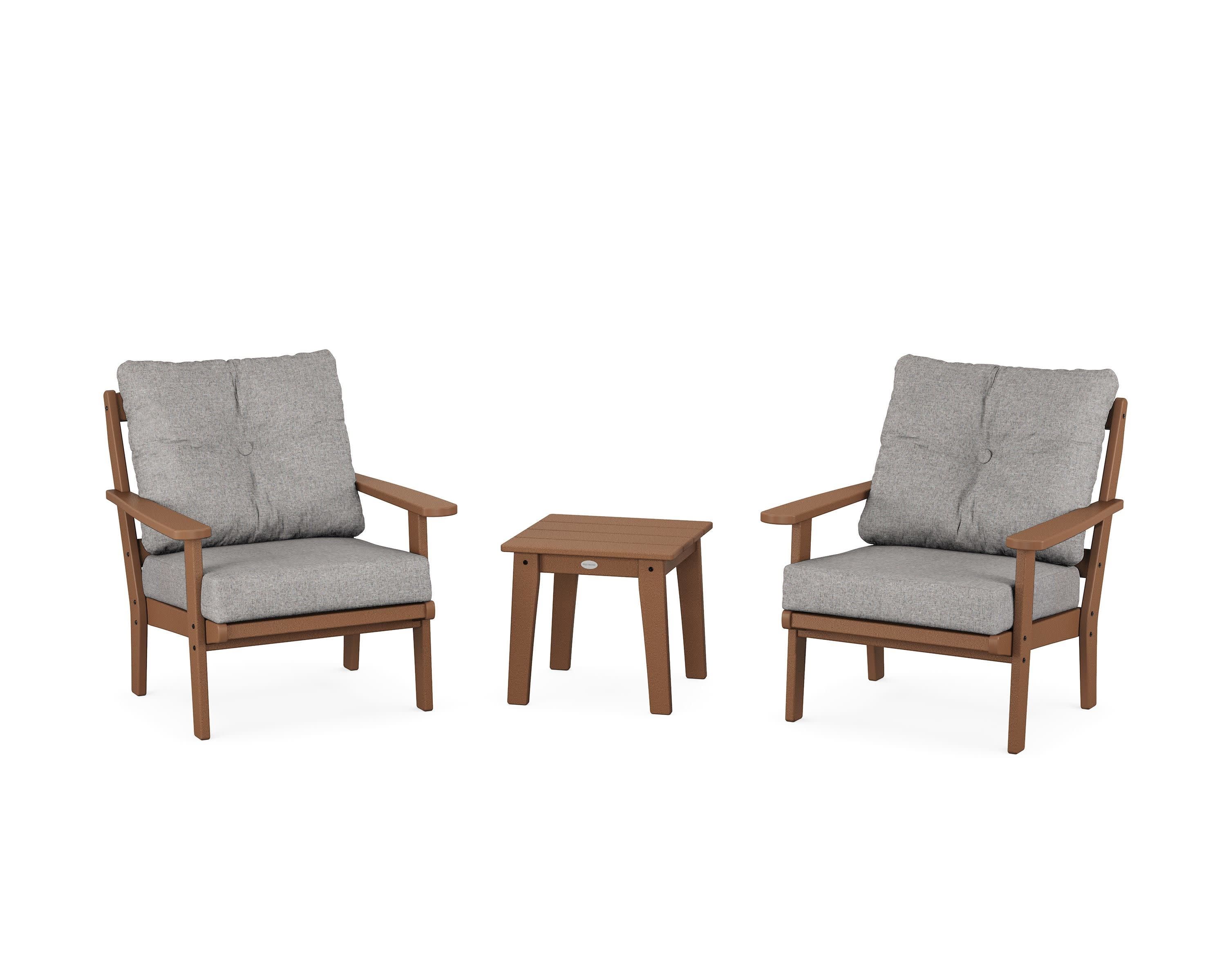 Mission 3-Piece Deep Seating Set in Teak / Grey Mist