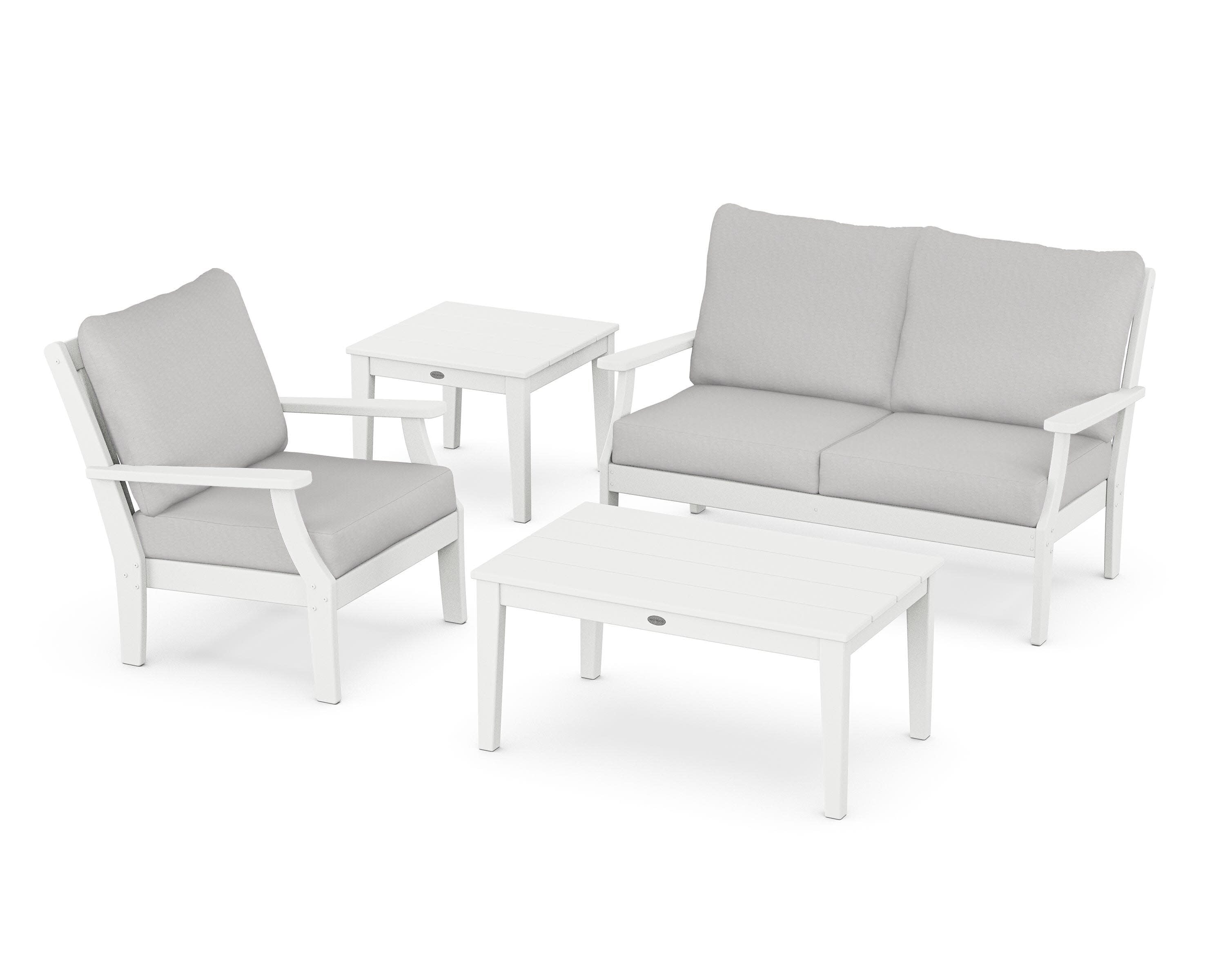 Braxton 4-Piece Deep Seating Set in White / Diamond in the Rough
