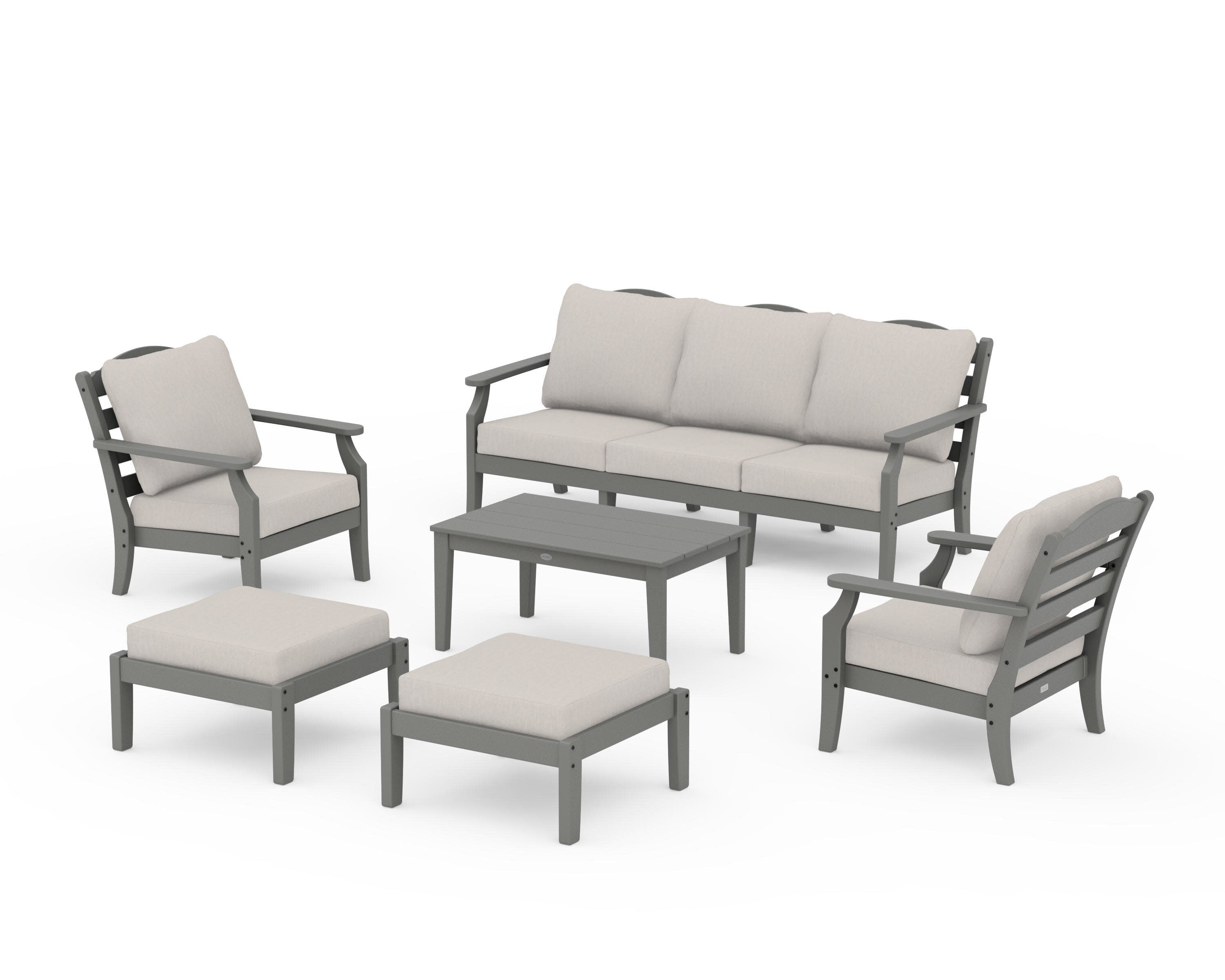 Savannah 6-Piece Lounge Sofa Set in Slate Grey / Cast Ash