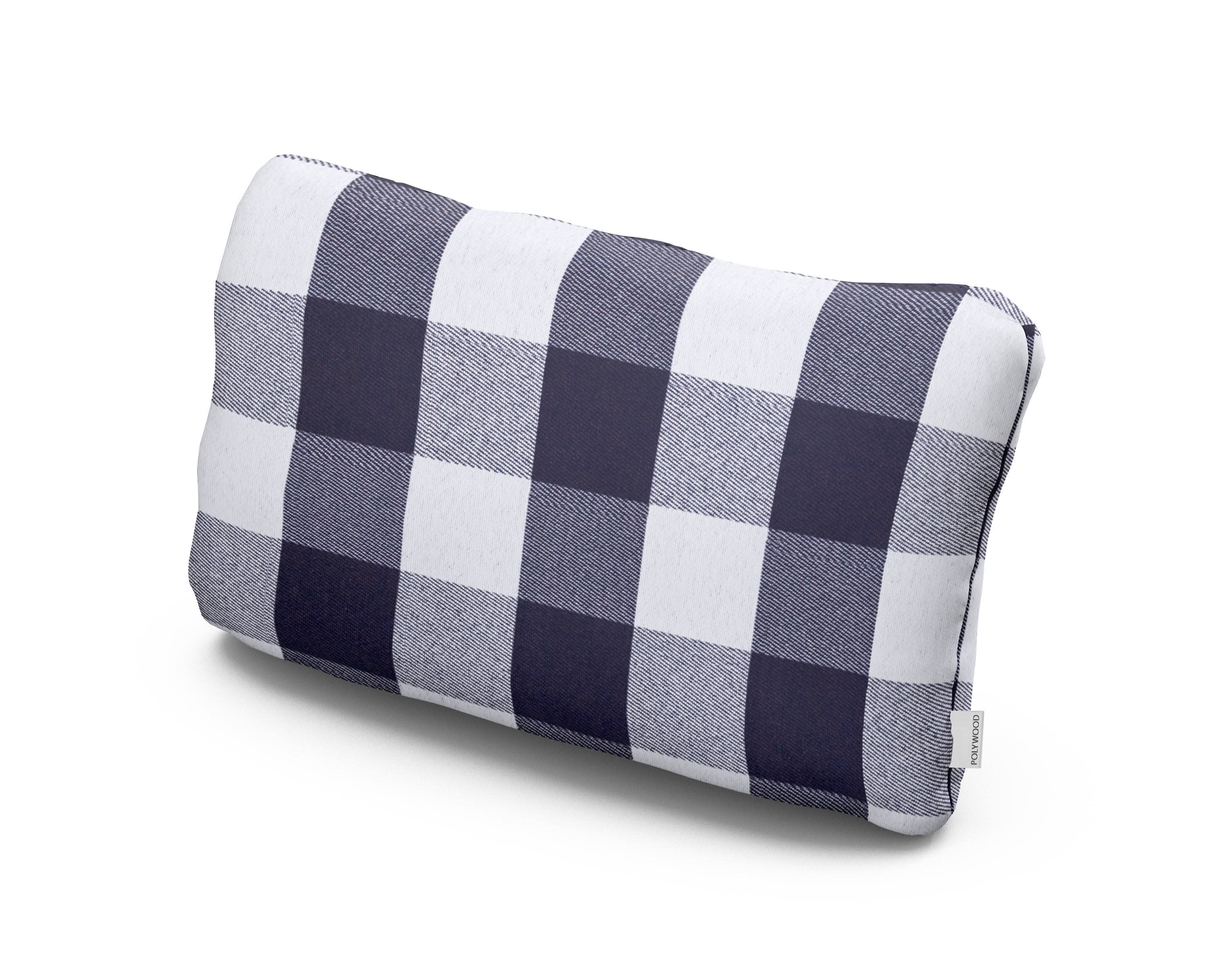 Outdoor Lumbar Pillow in Buffalo Plaid Navy