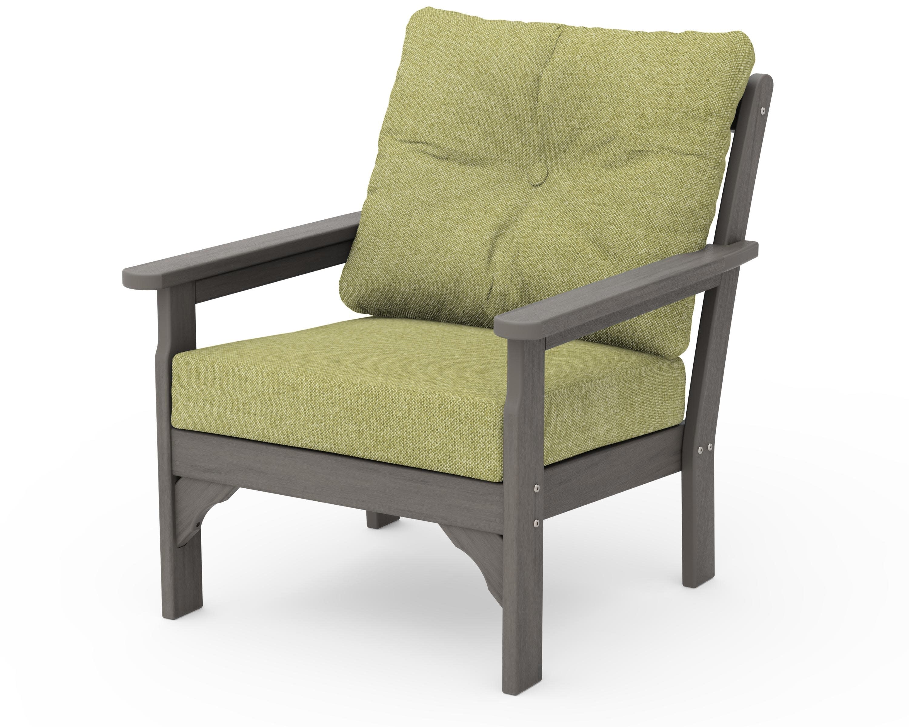 Vineyard Deep Seating Chair in Driftwood / Chartreuse Boucle