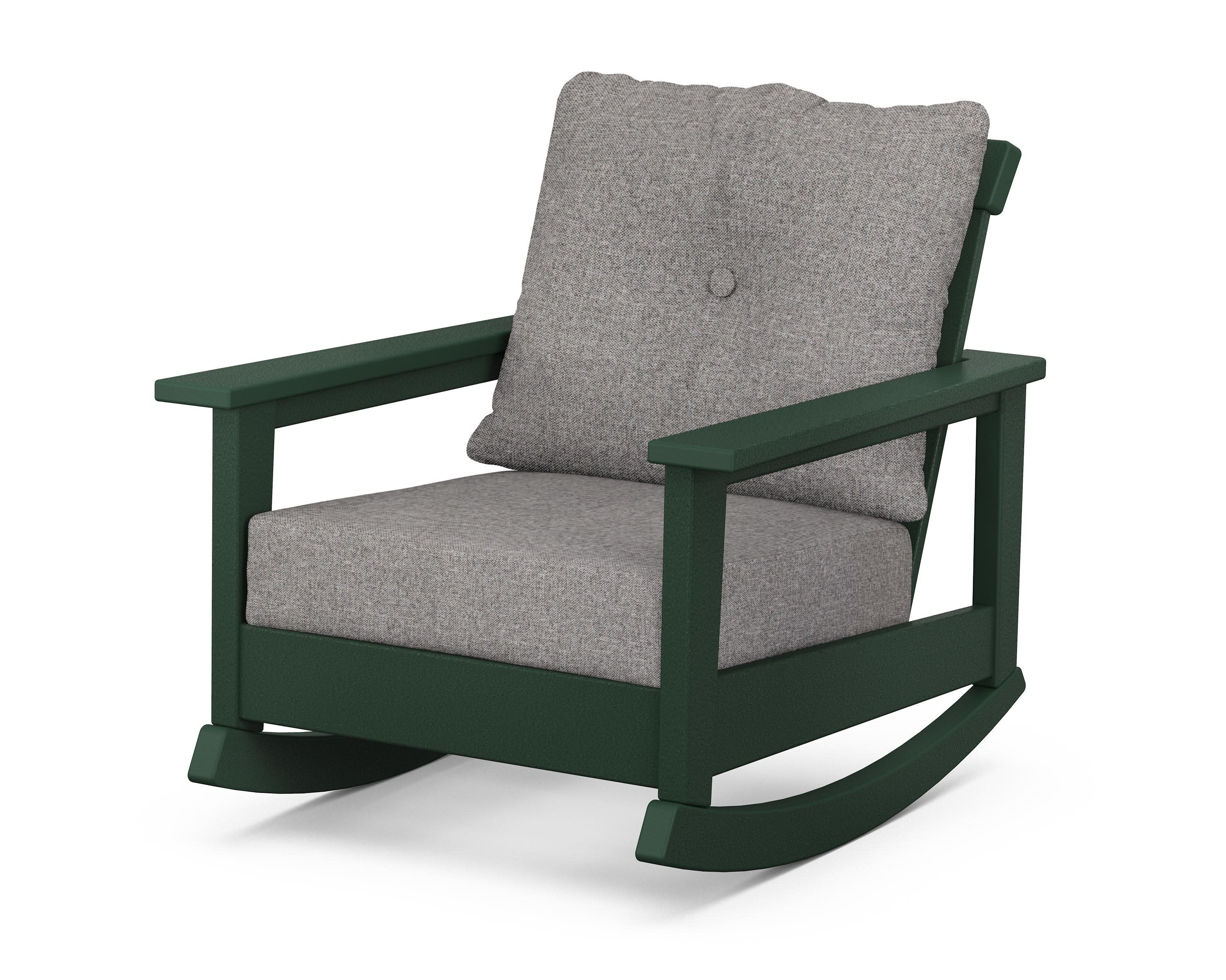 Prescott Deep Seating Rocking Chair in Green / Grey Mist