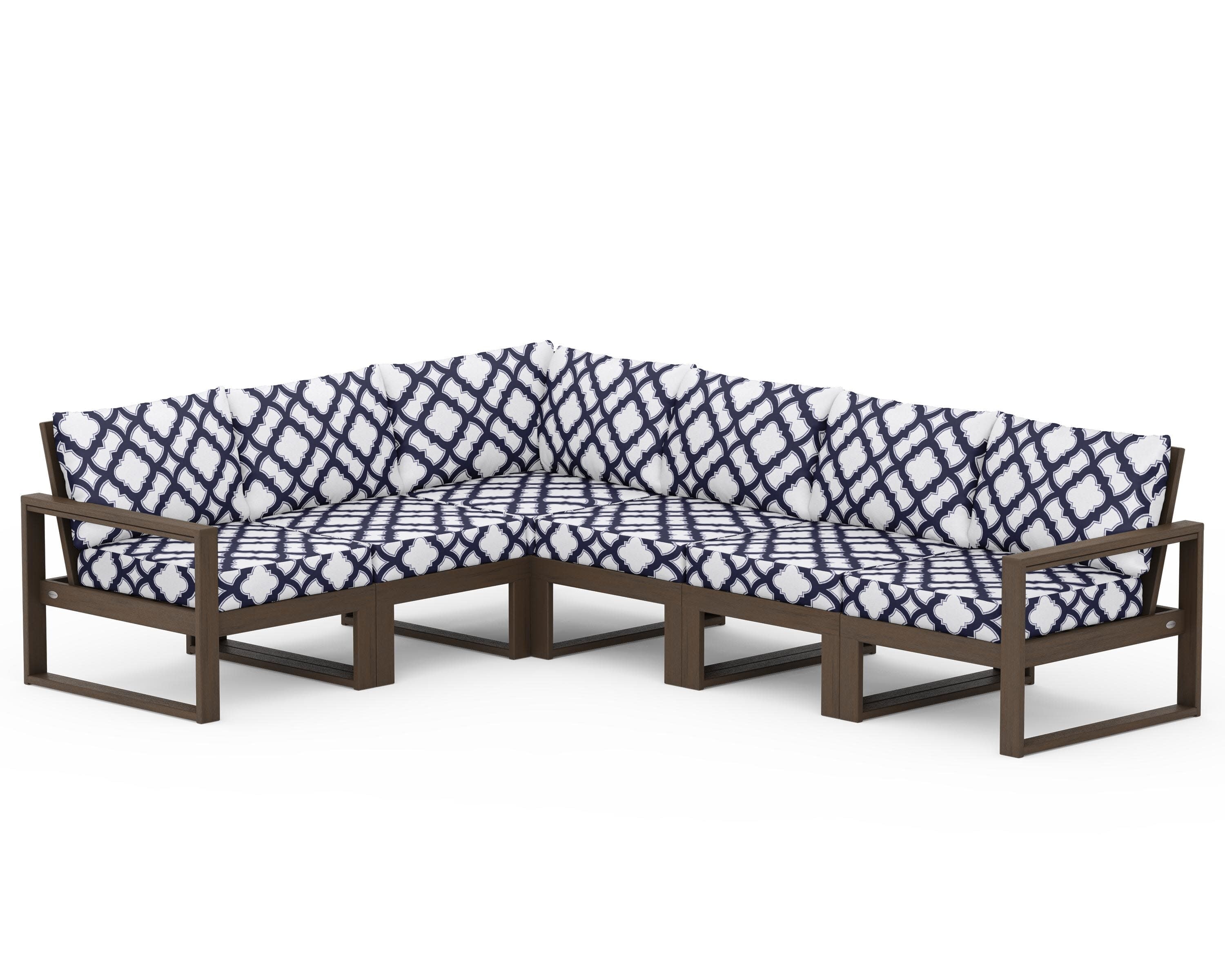 EDGE 6-Piece Modular Deep Seating Set in Kona / Trellis Navy