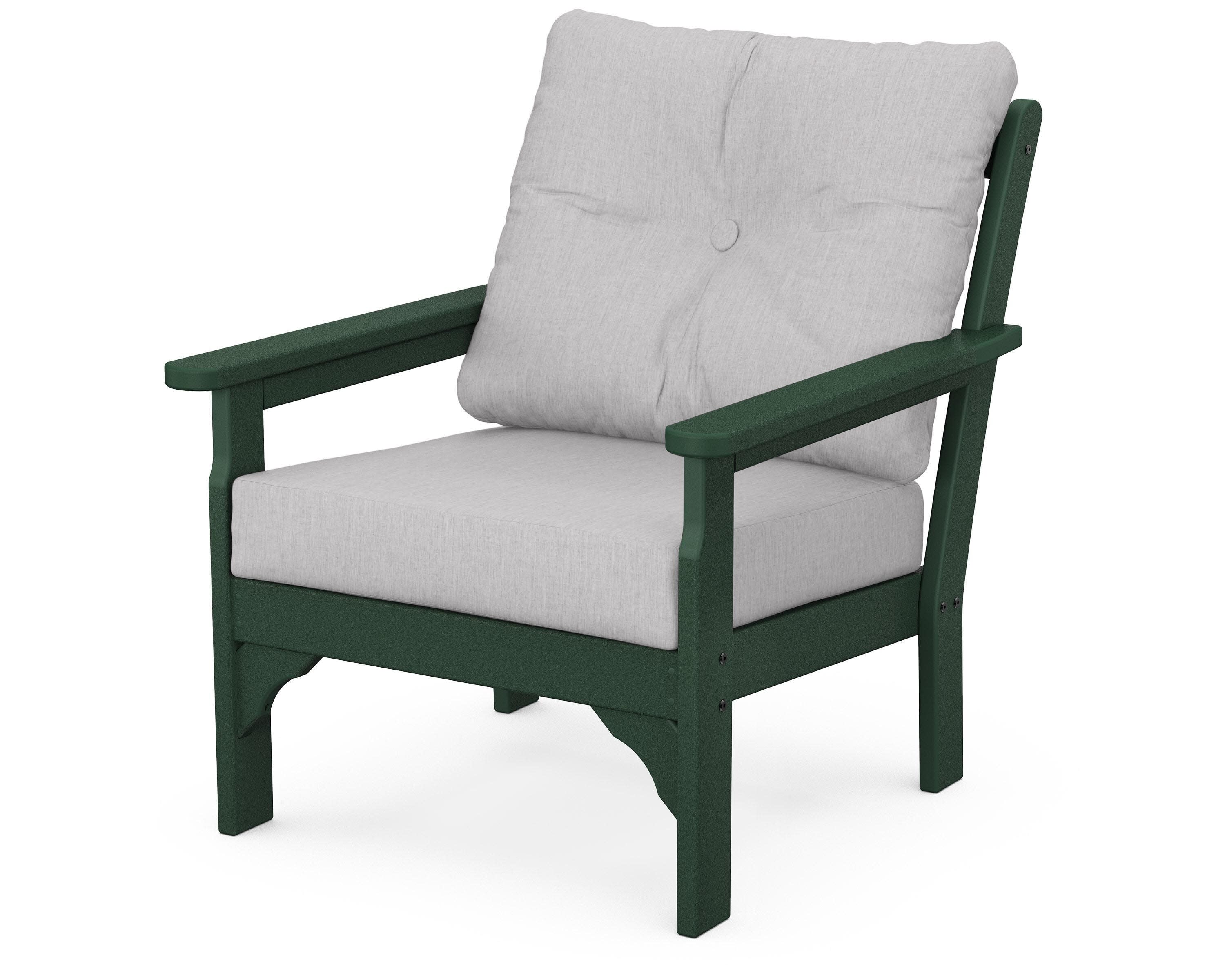 Vineyard Deep Seating Chair in Green / Granite