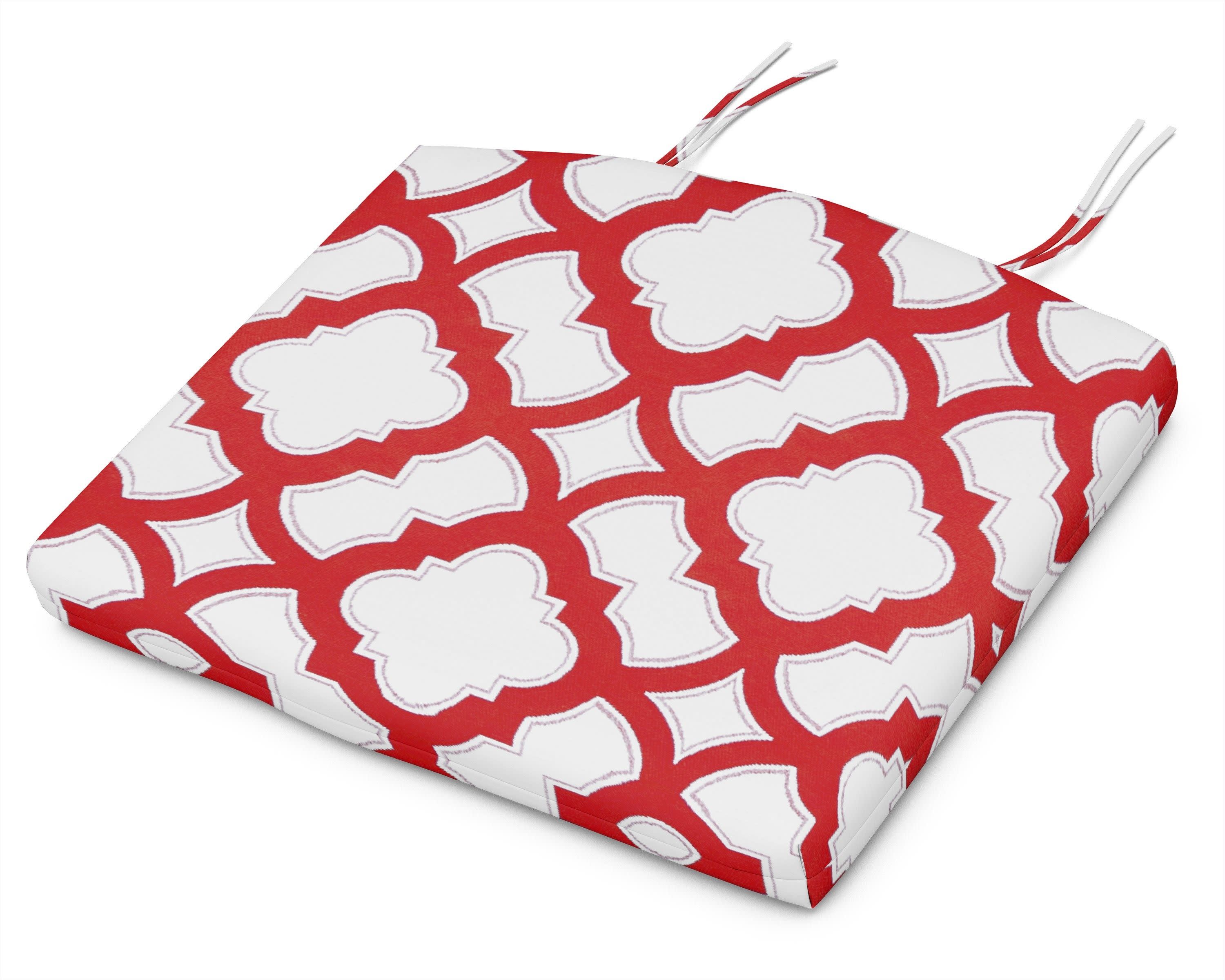 Standard Seat Cushion 18.5"D x 24"W x 2.5"H in Trellis Crimson