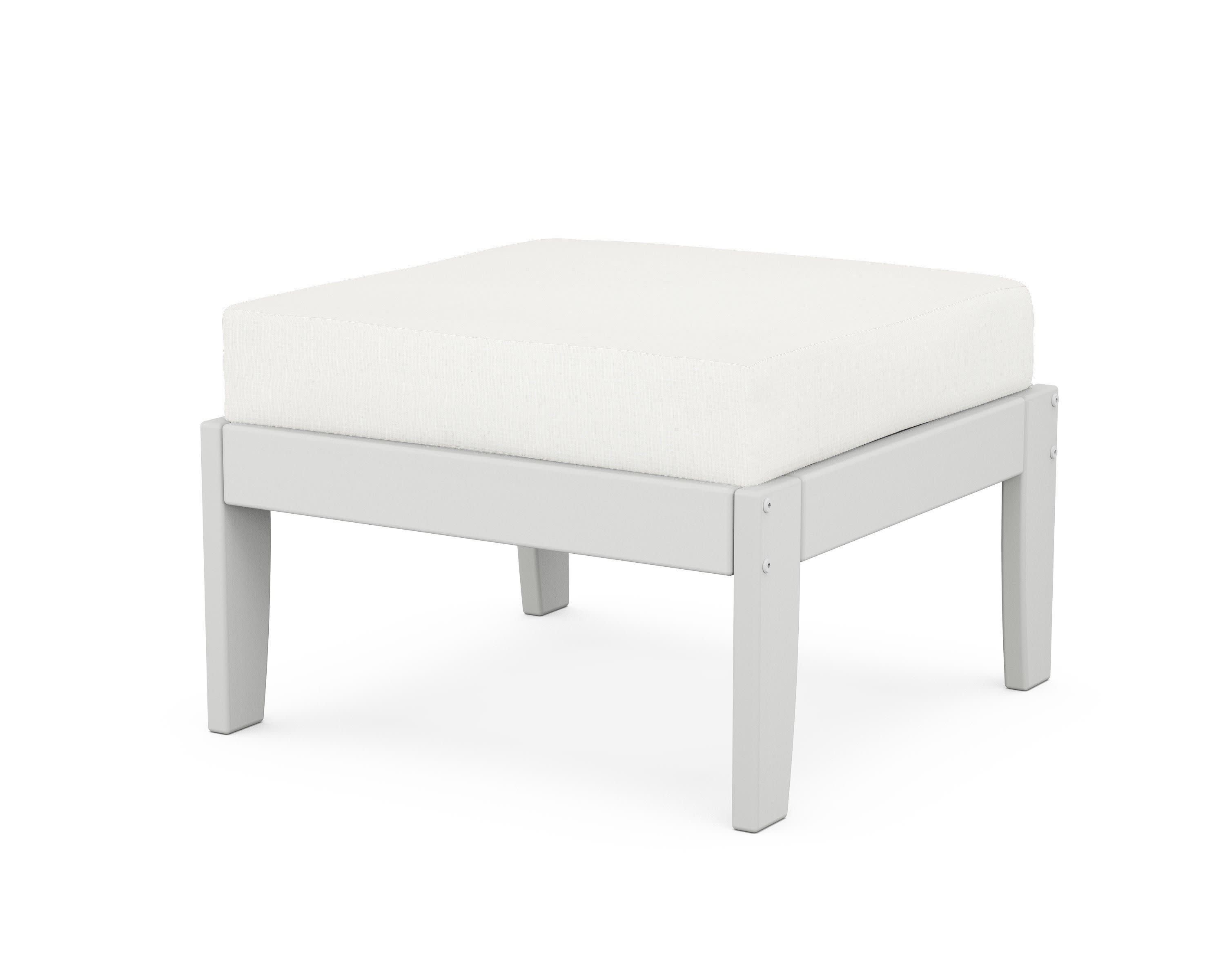Modular Ottoman - Classic in White / Natural Linen