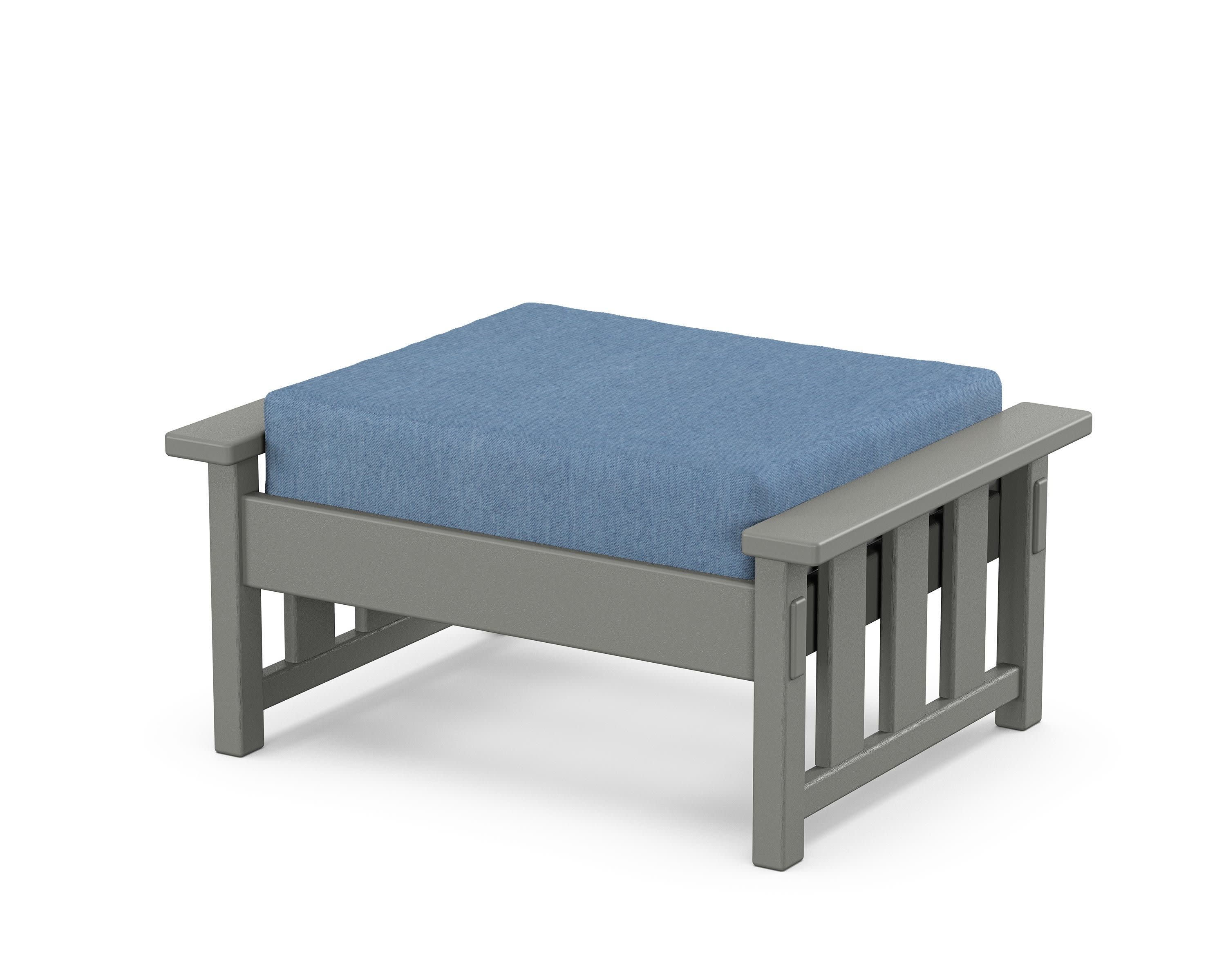 Acadia Deep Seating Ottoman in Slate Grey / Sky Blue