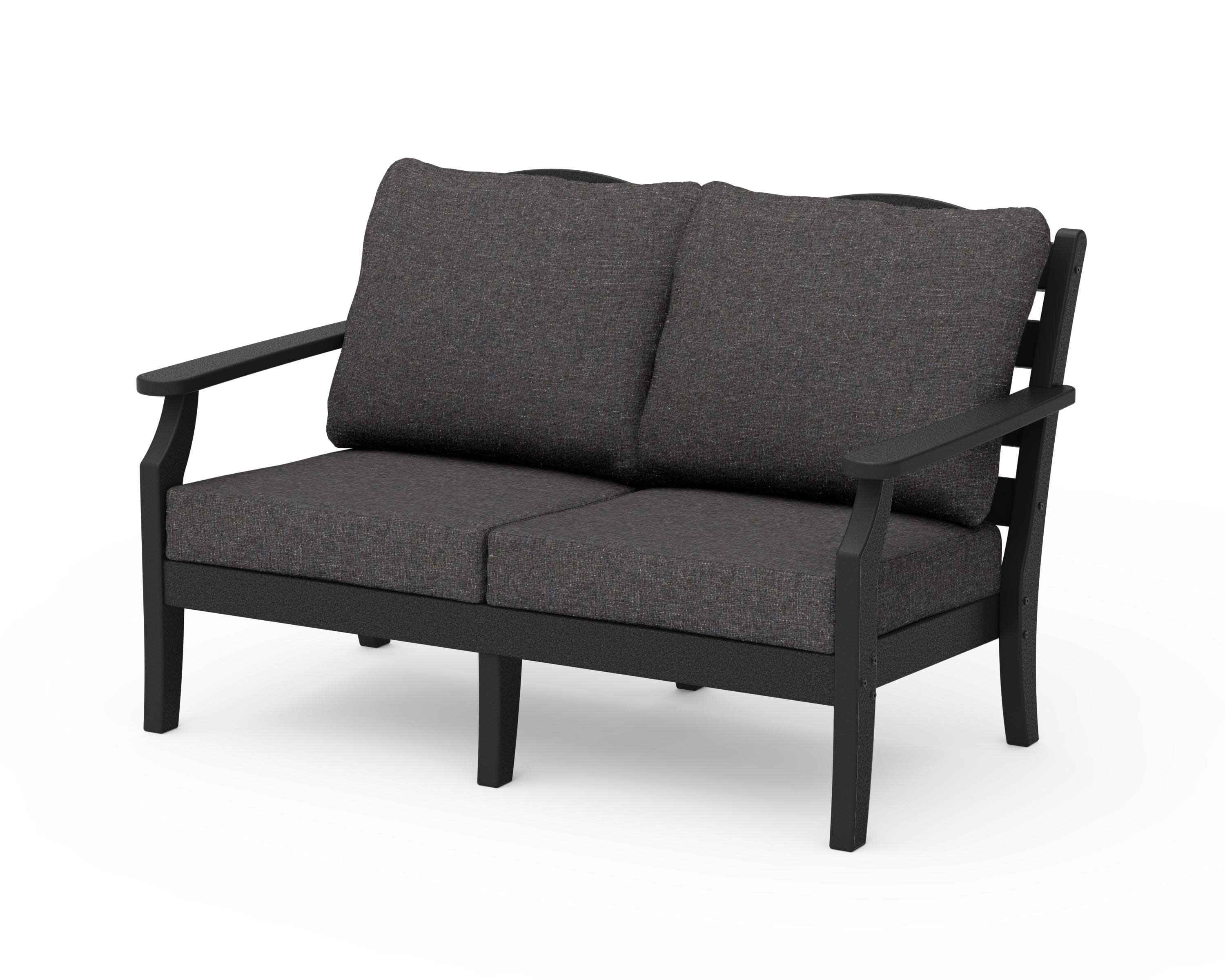 Savannah Deep Seating Loveseat in Black / Ash Charcoal