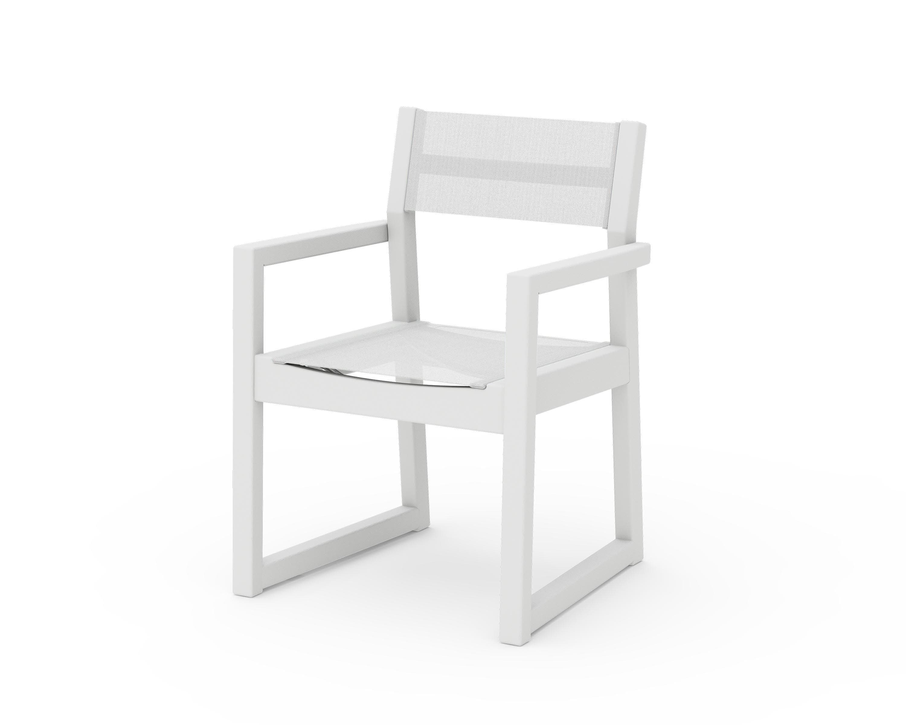 EDGE Sling Dining Arm Chair in White / White Sling