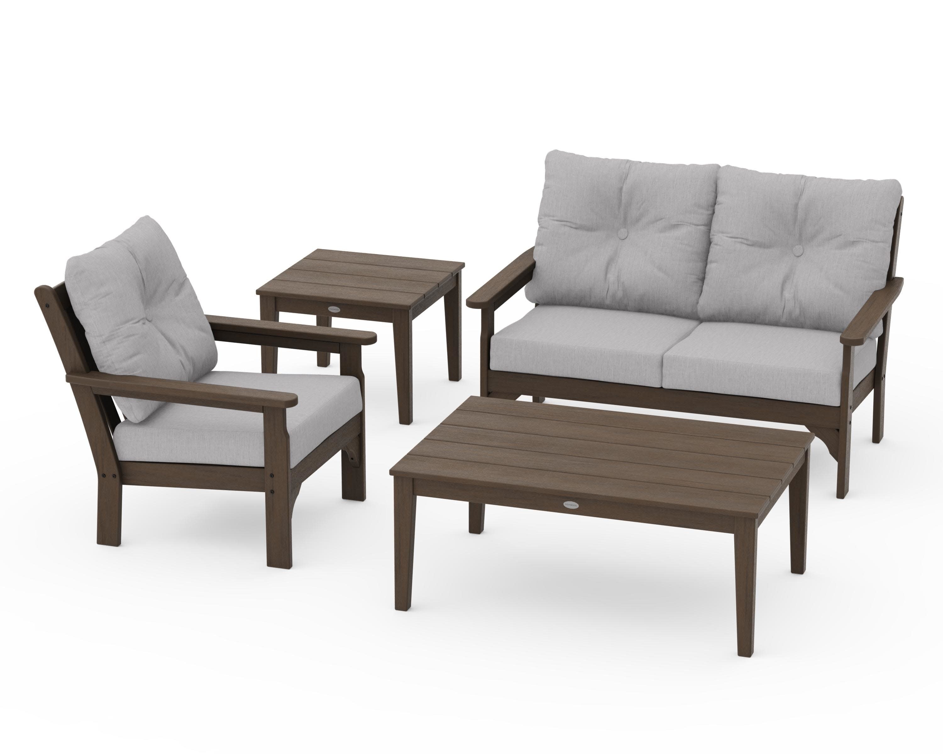 Vineyard 4-Piece Deep Seating Set in Kona / Granite
