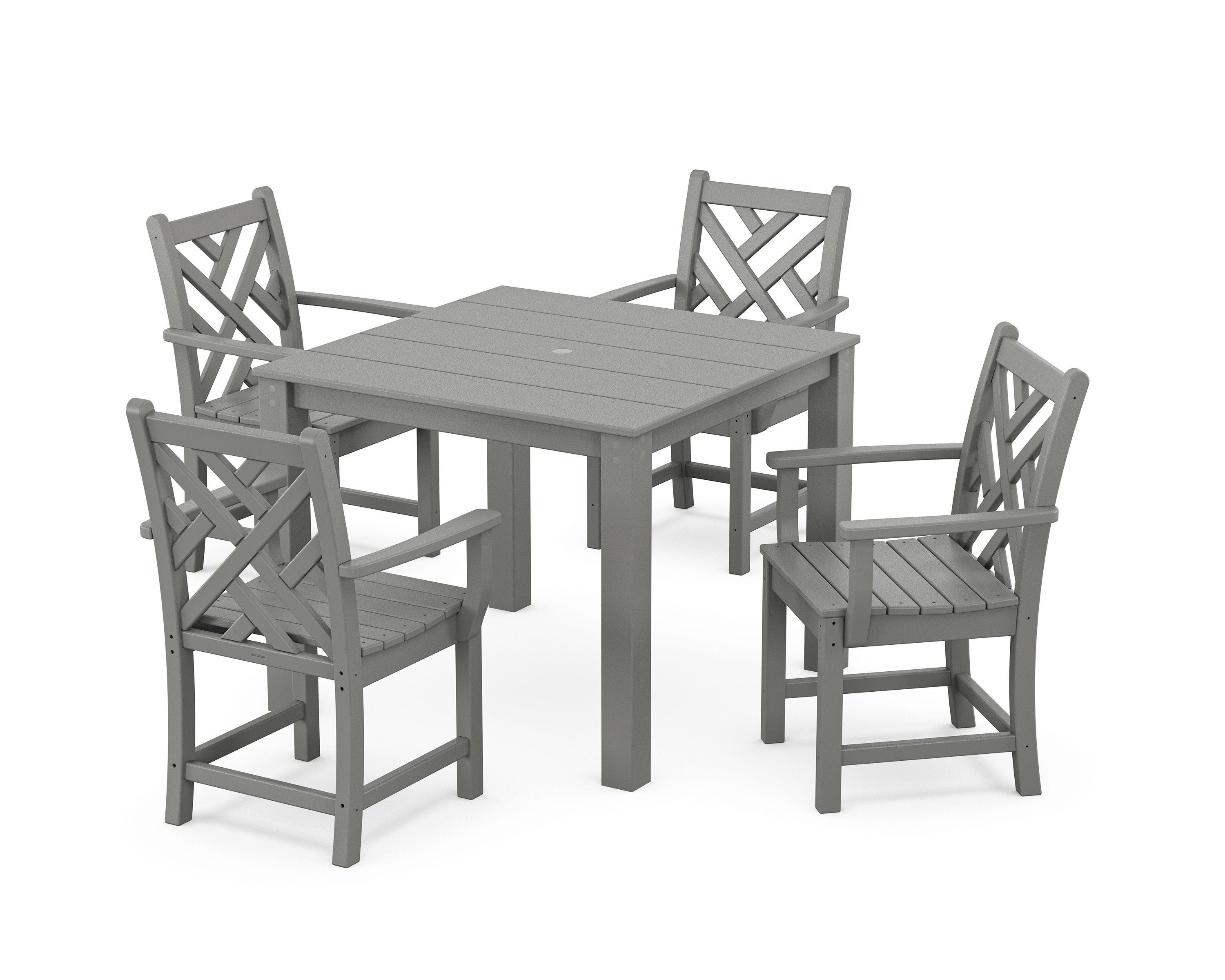 Chippendale 5-Piece Parsons Dining Set in Slate Grey