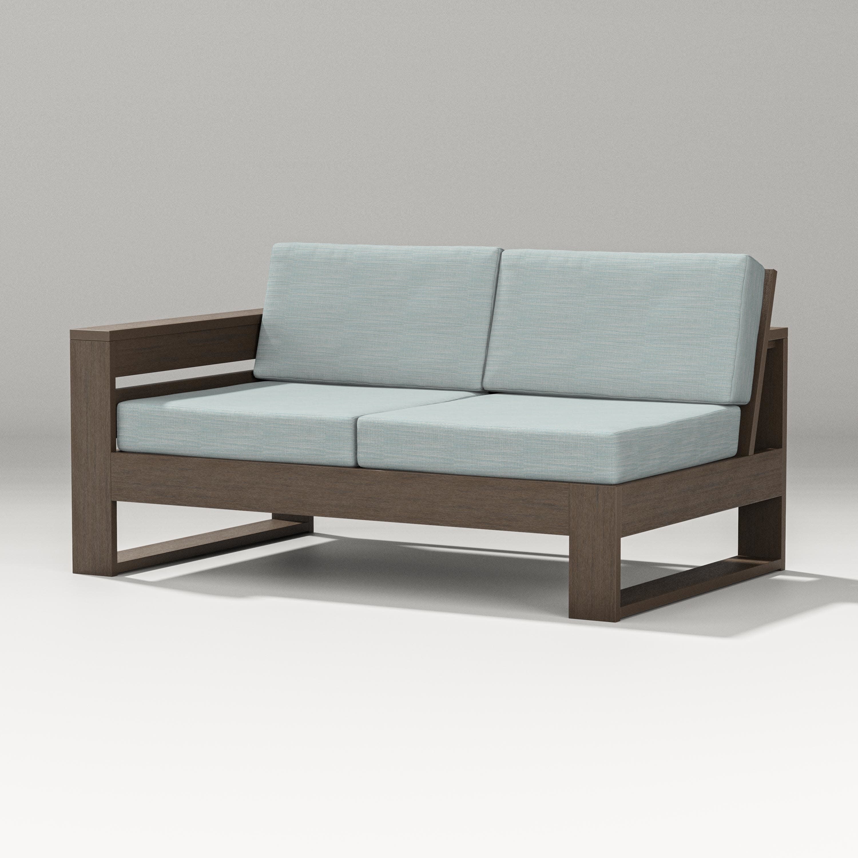 Latitude Modular Left Arm Loveseat in Kona / Soothe Mist