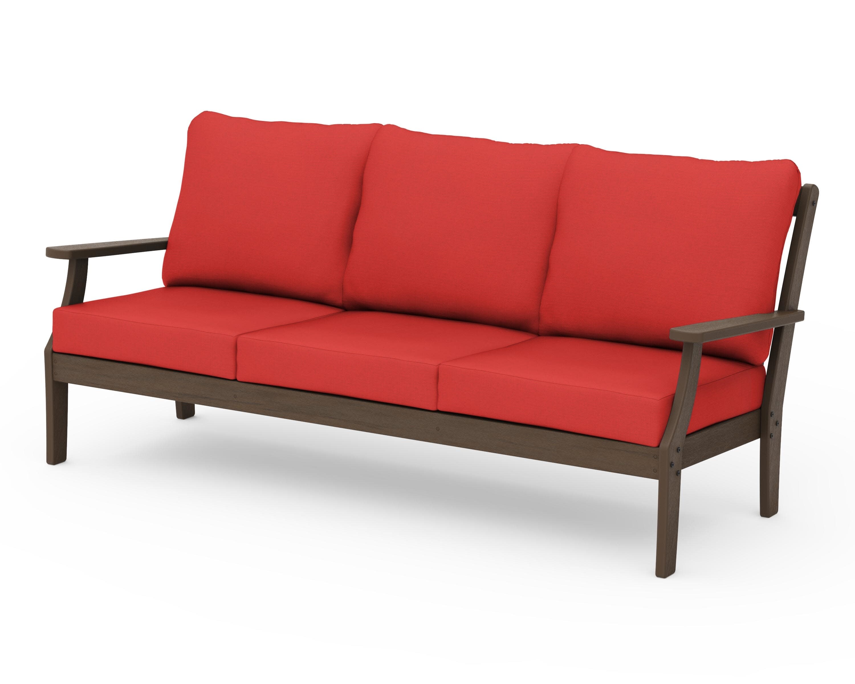 Braxton Deep Seating Sofa in Kona / Crimson Linen