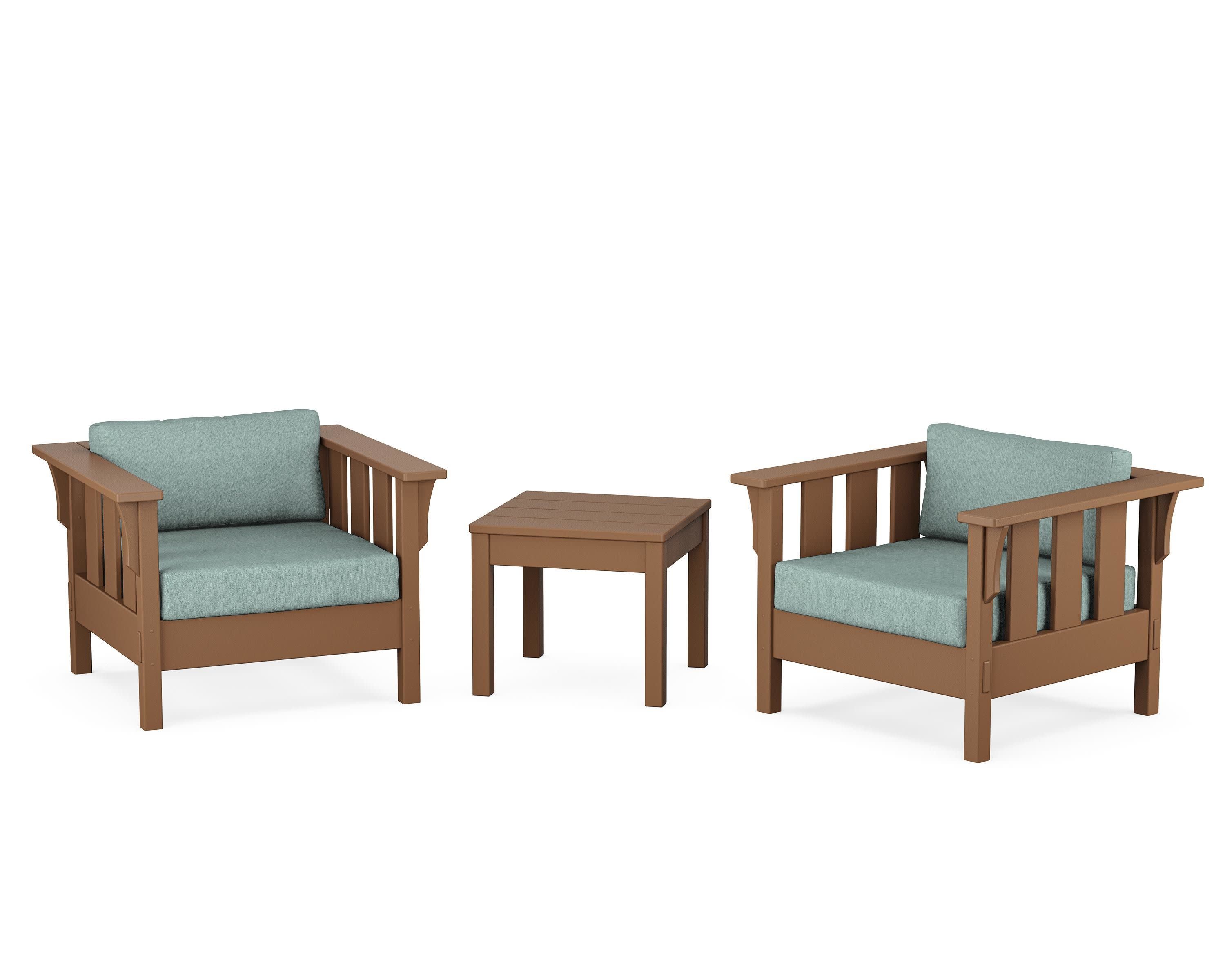 Acadia 3-Piece Deep Seating Set in Teak / Glacier Spa