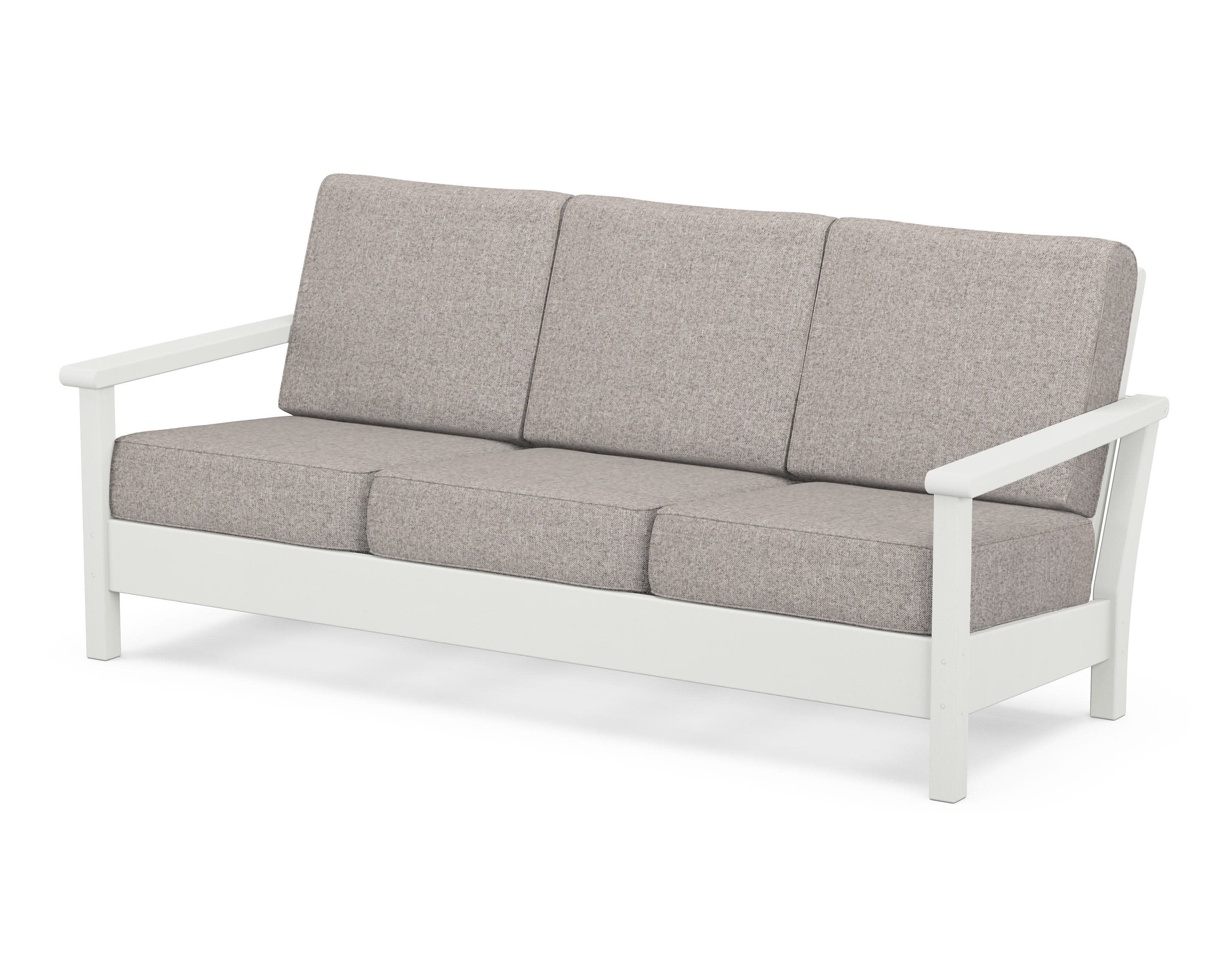 Harbour Deep Seating Sofa in Vintage White / Weathered Tweed