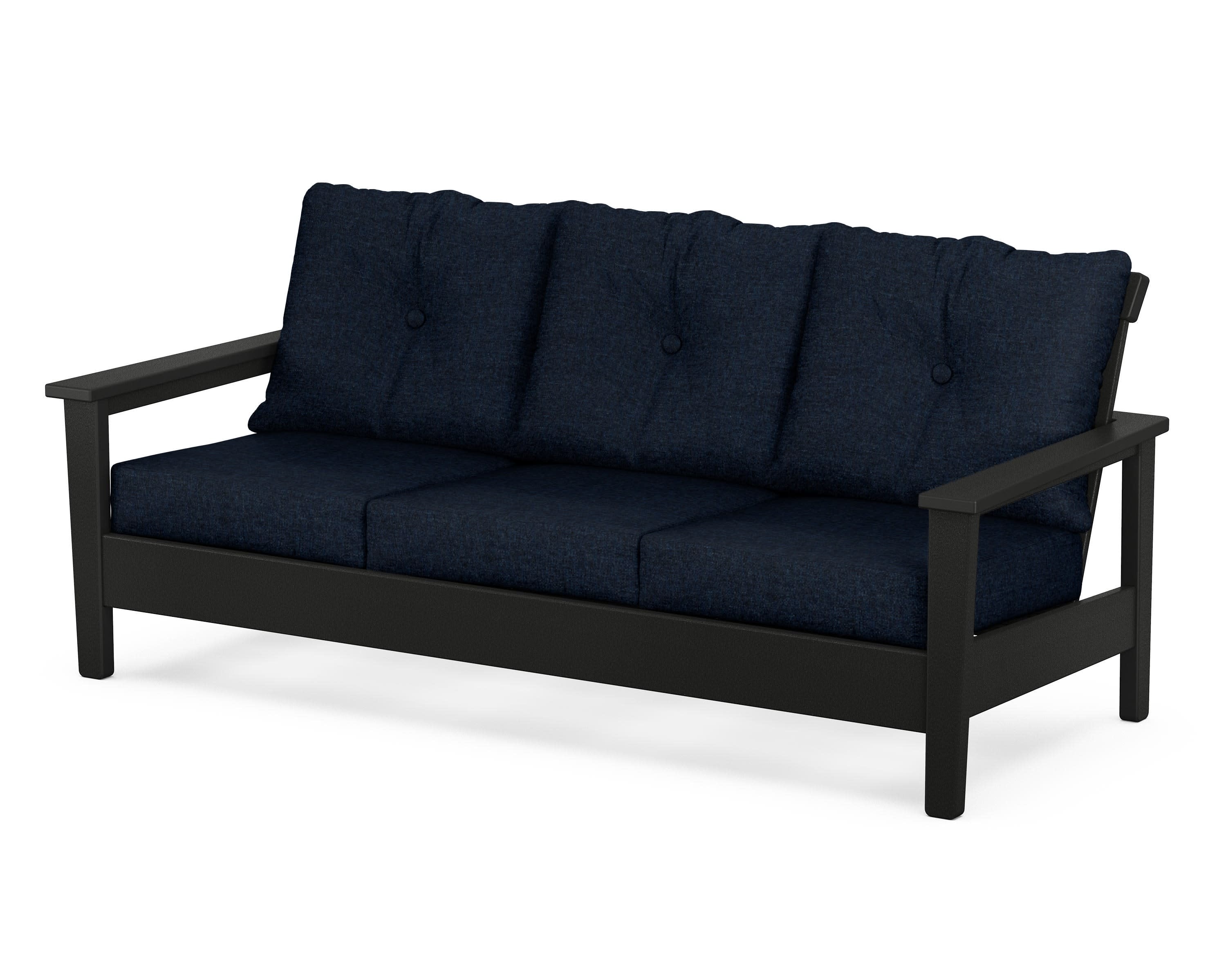 Prescott Deep Seating Sofa in Black / Marine Indigo