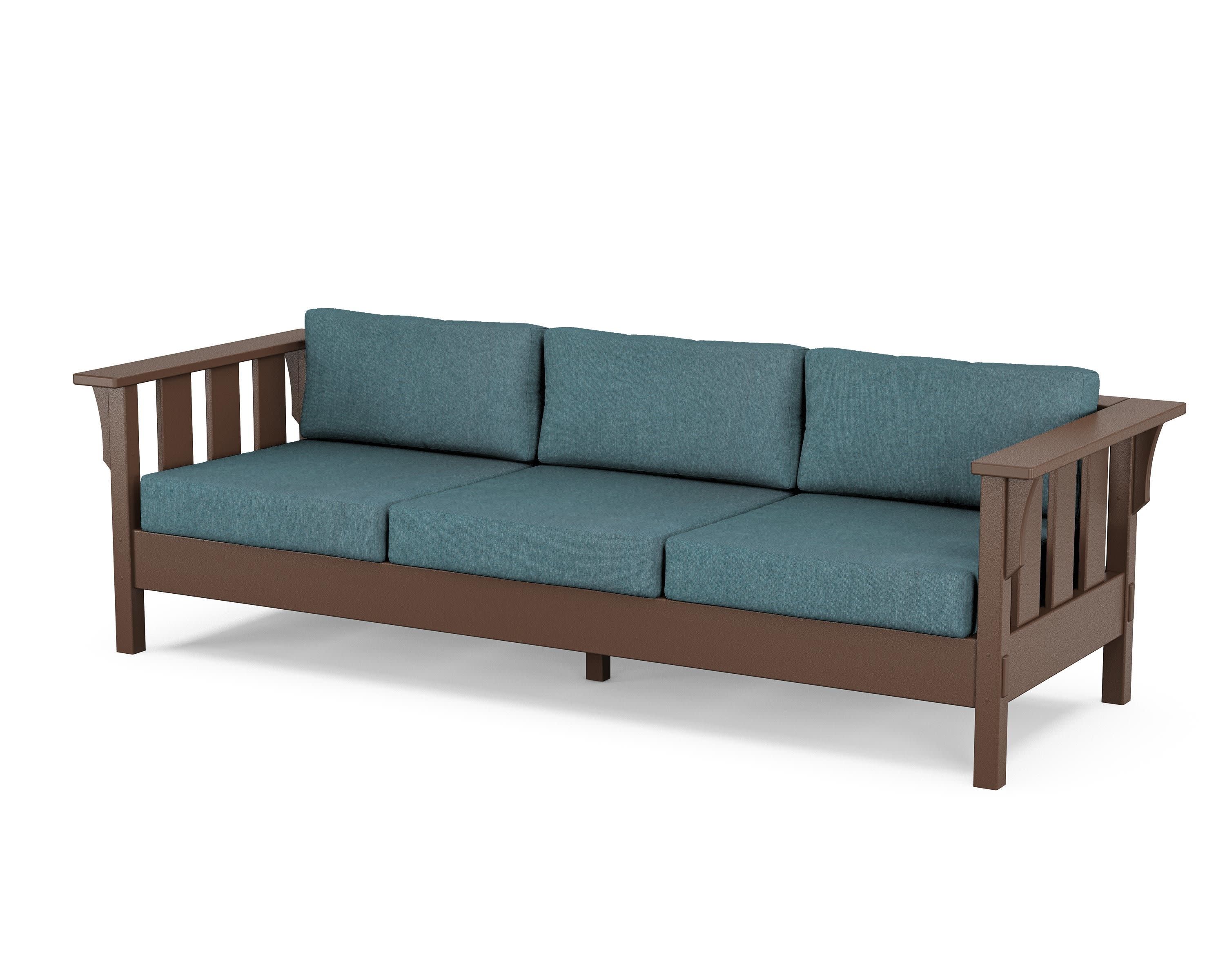 Acadia Deep Seating Sofa in Mahogany / Ocean Teal