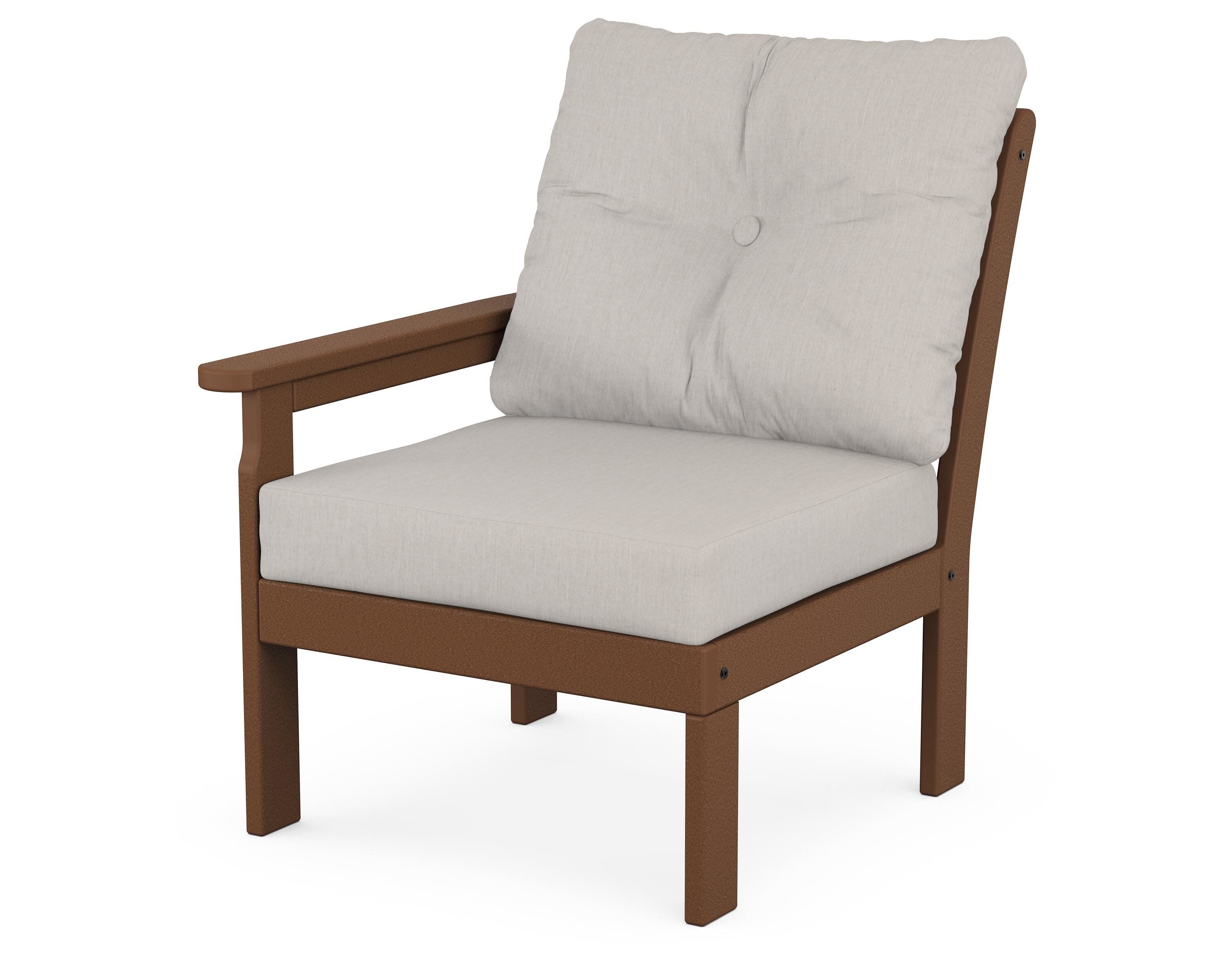 Vineyard Modular Left Arm Chair in Teak / Cast Ash