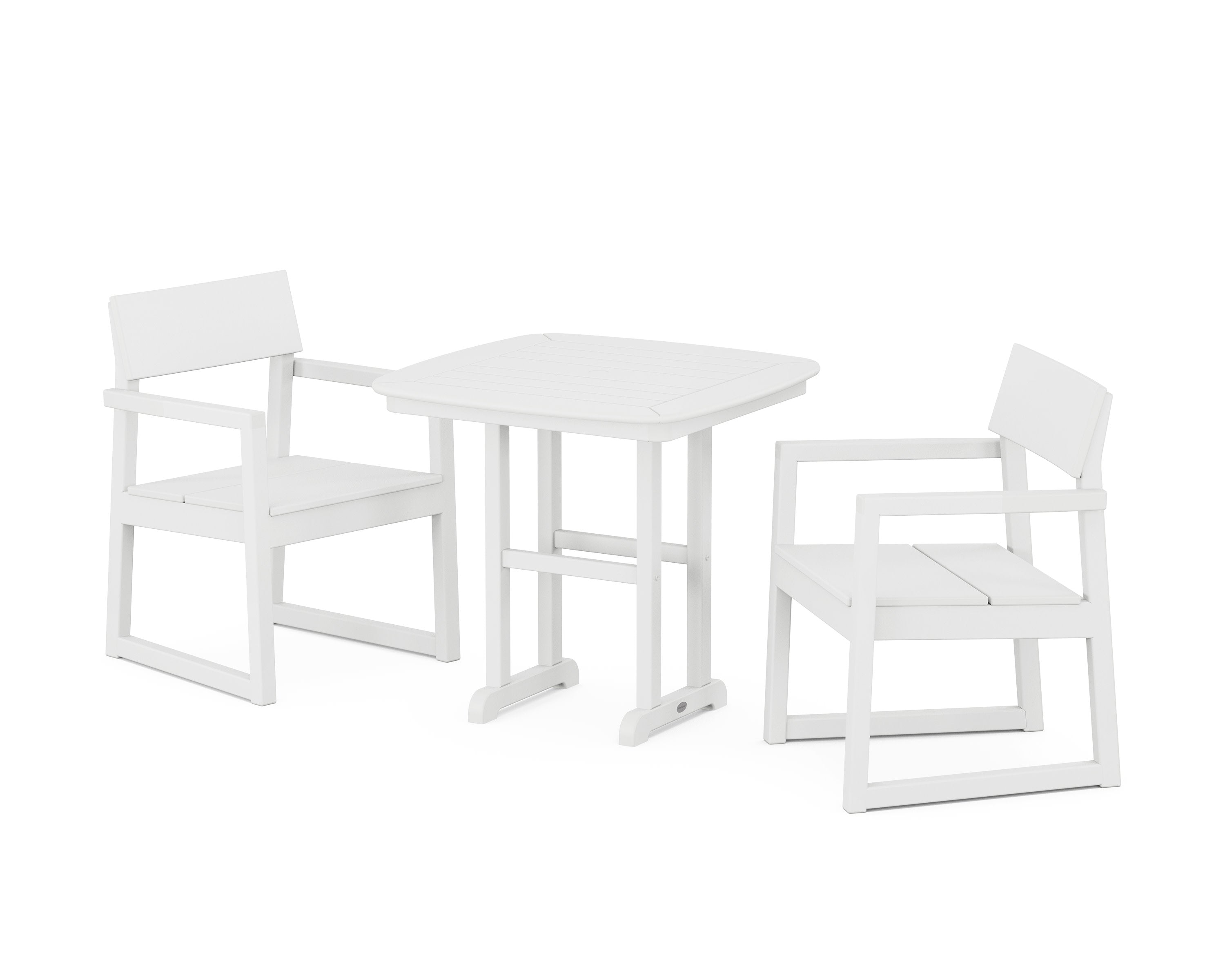 EDGE 3-Piece Dining Set in White