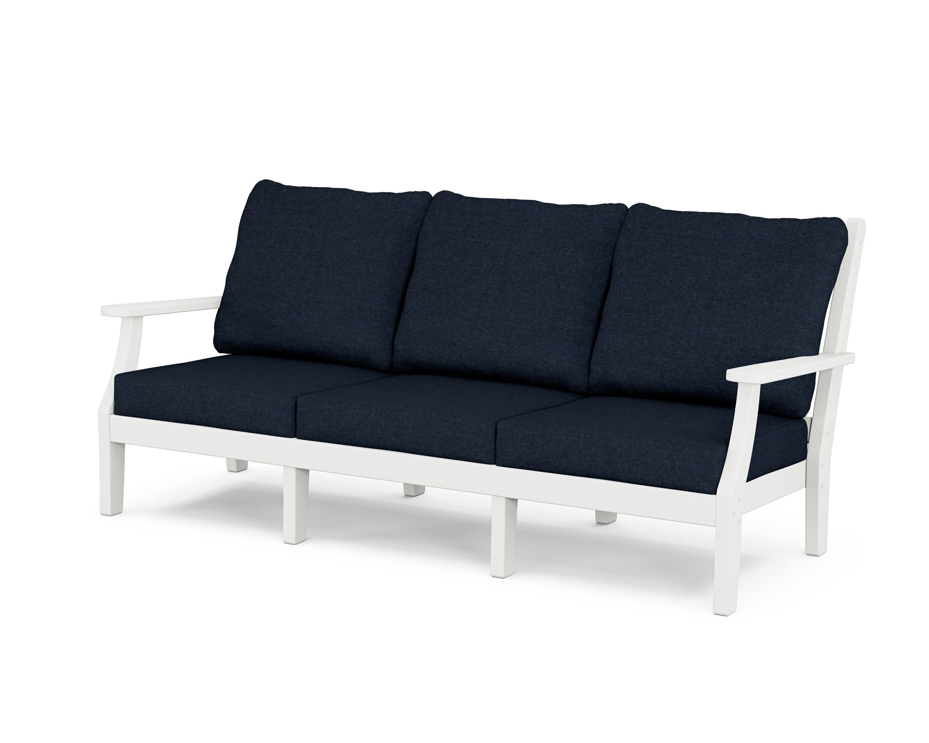 Wovendale Deep Seating Sofa in White / Marine Indigo