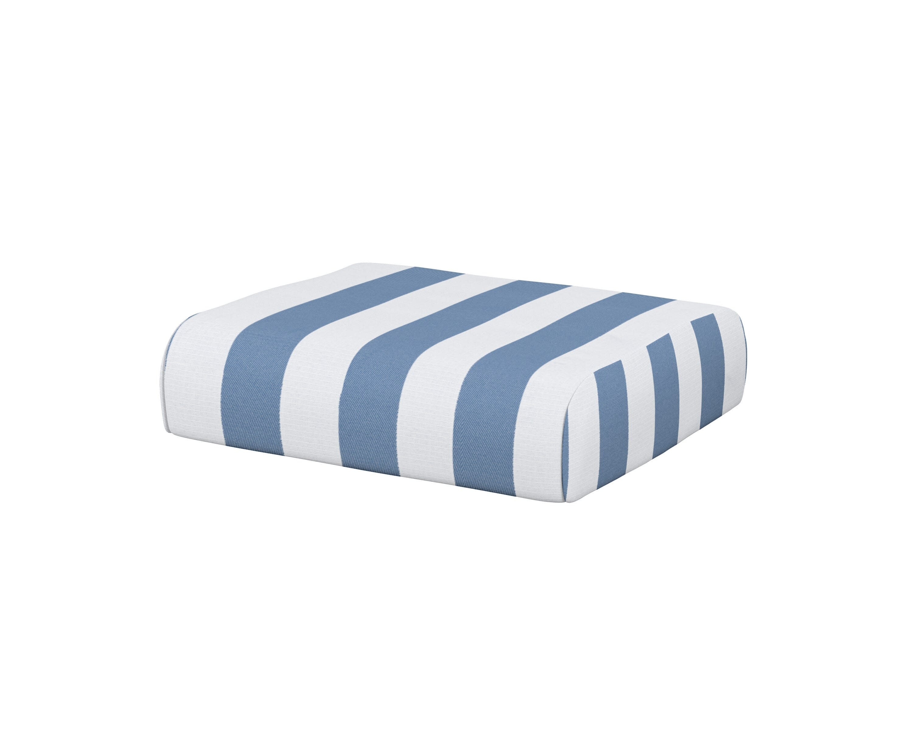 Club Ottoman Cushion in Cabana Stripe Sky Blue
