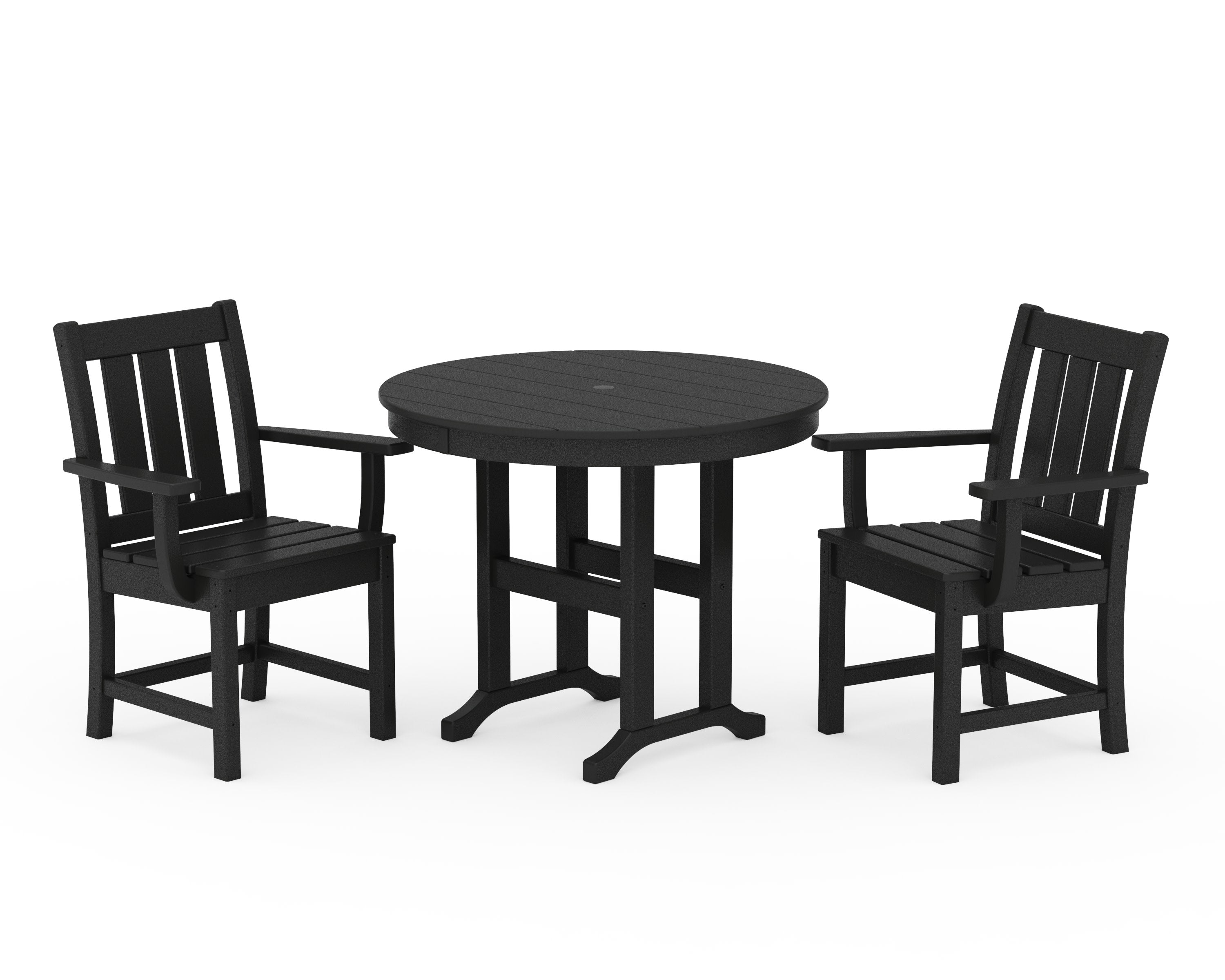 Oxford 3-Piece Farmhouse Dining Set in Black