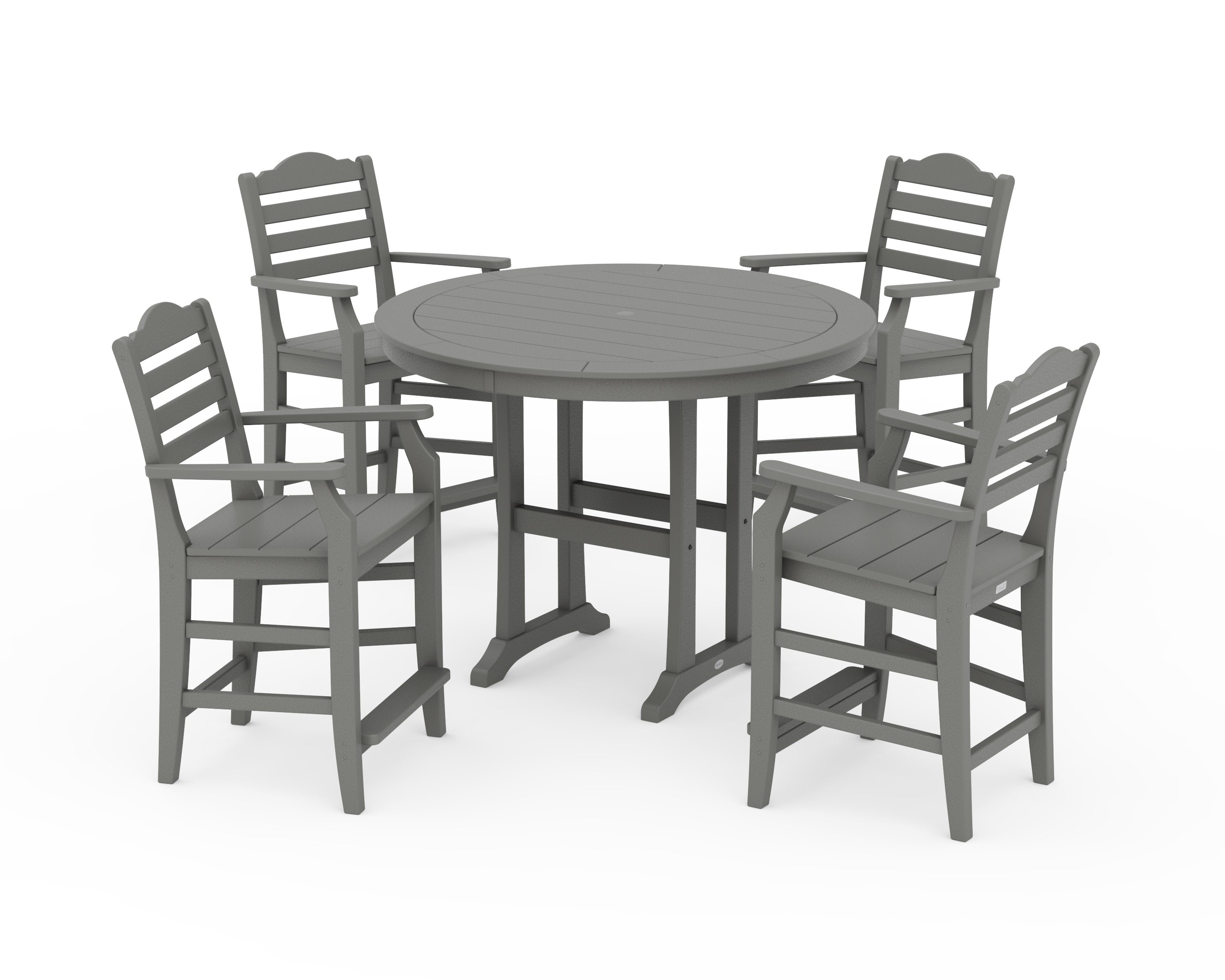 Savannah 5-Piece Round Counter Set in Slate Grey