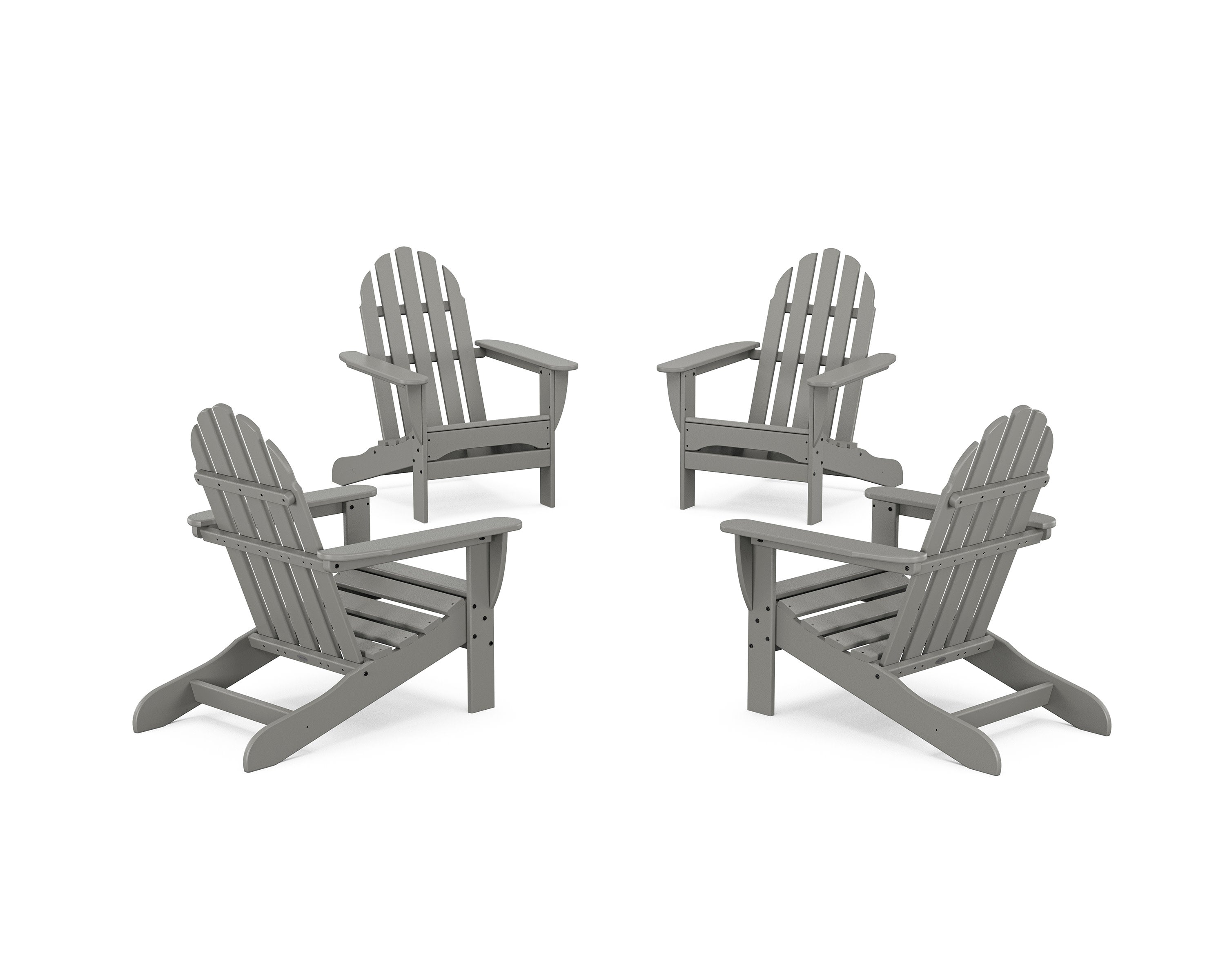 4-Piece Classic Adirondack Conversation Set in Slate Grey