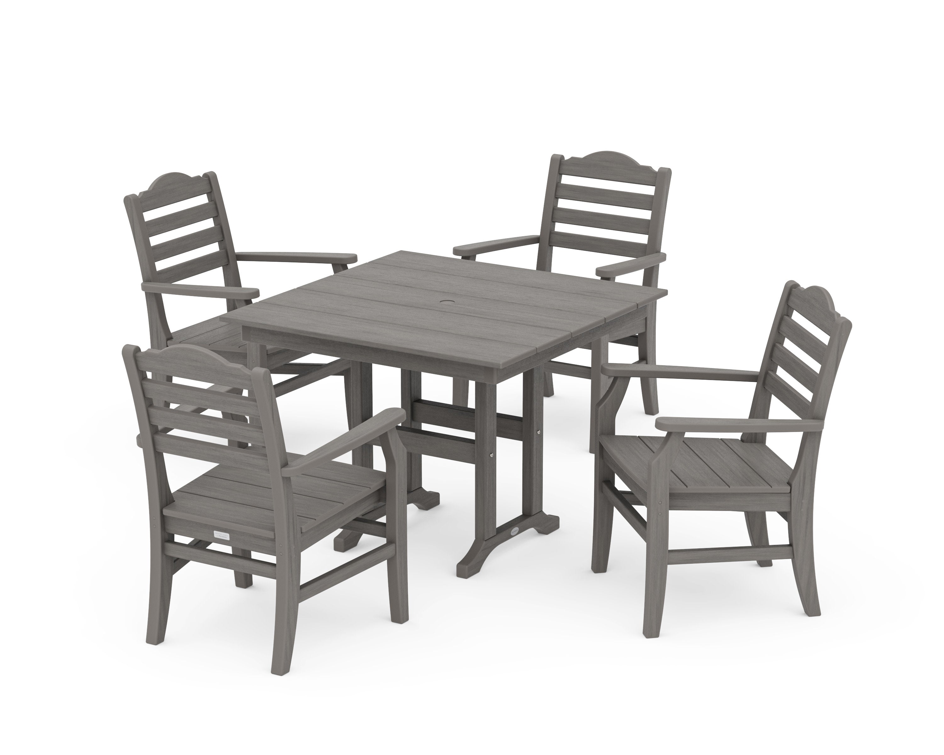 Savannah 5-Piece Farmhouse Dining Set in Driftwood