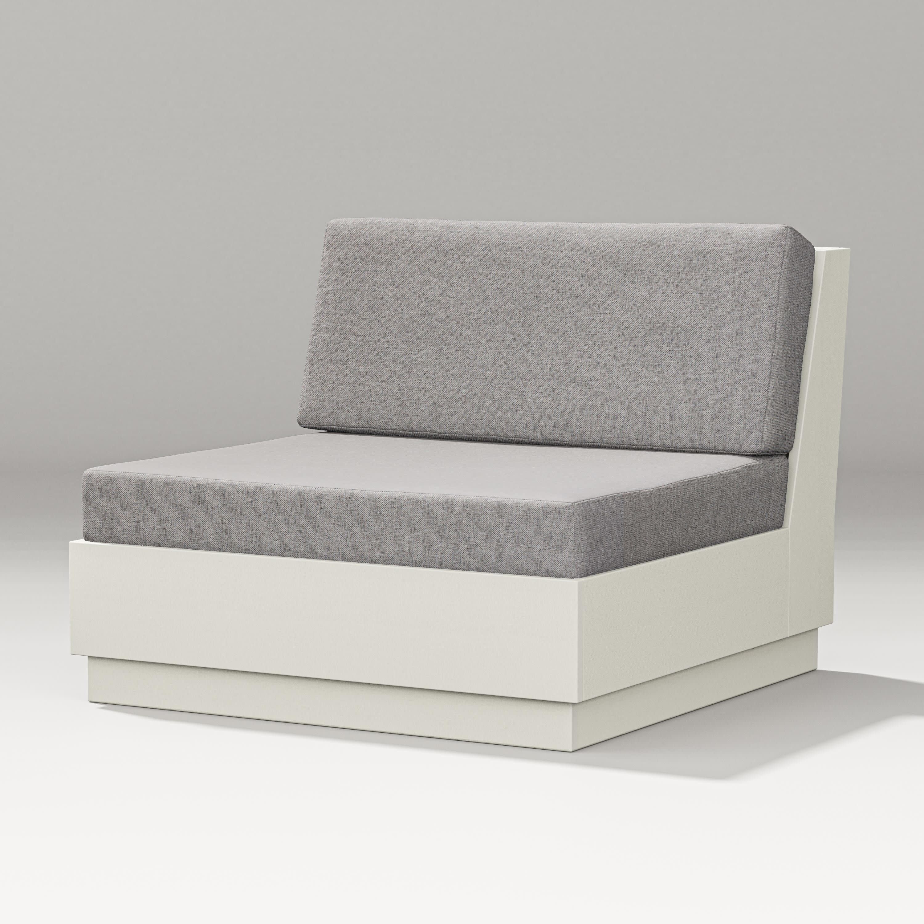 Elevate Modular Armless Chair in Vintage White / Grey Mist