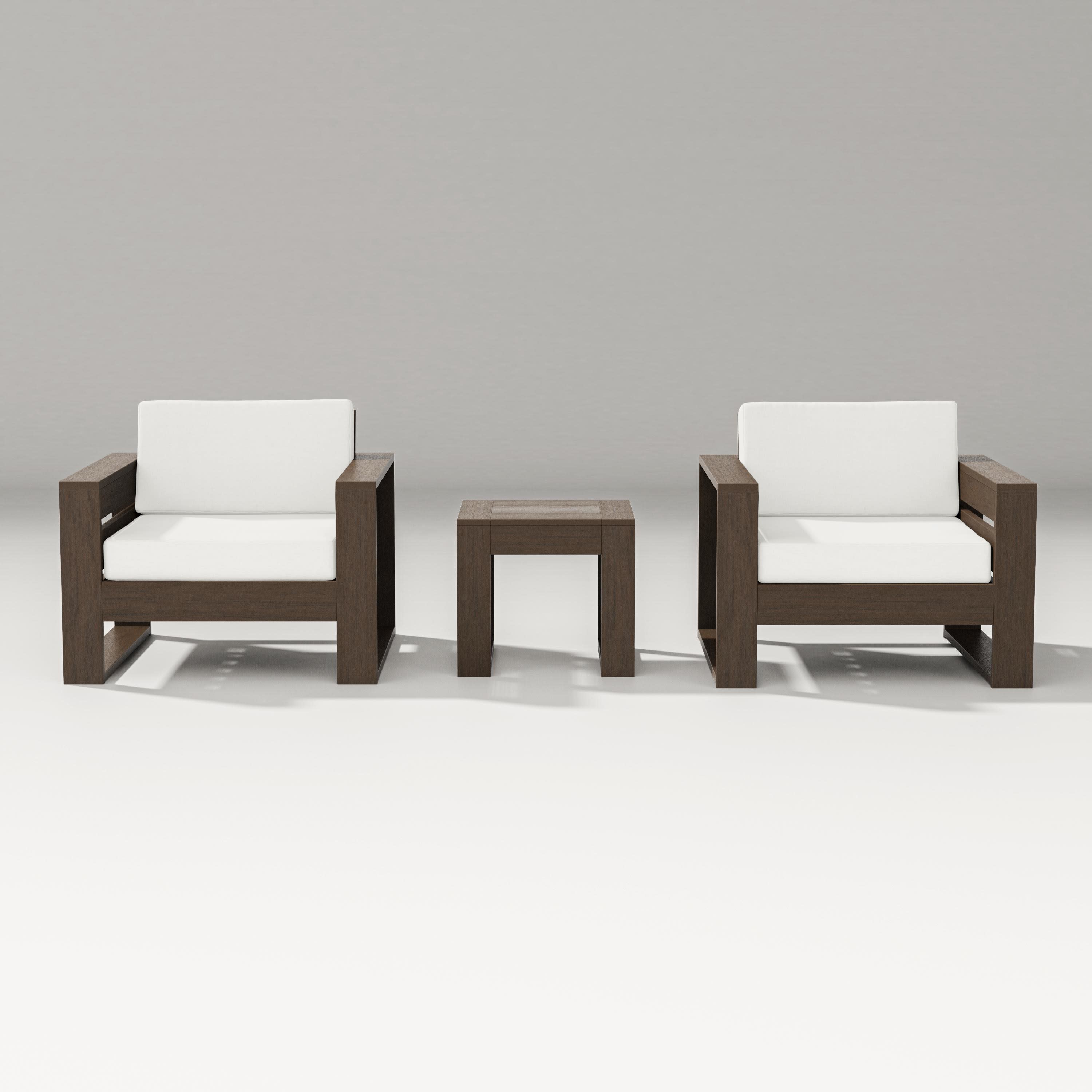 Latitude 3-Piece Lounge Chair Set in Kona / Natural Linen