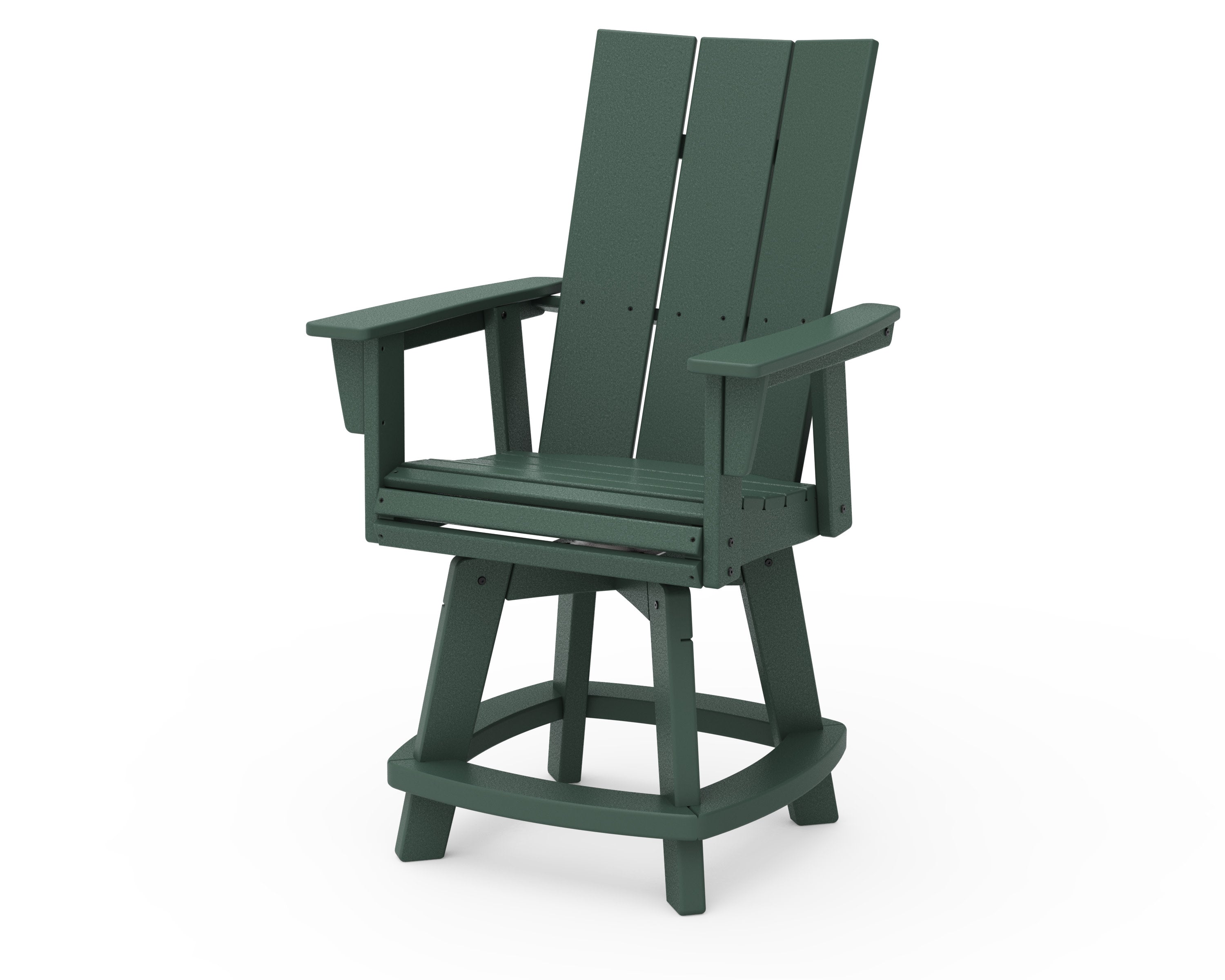 Modern Curveback Adirondack Swivel Counter Chair in Green