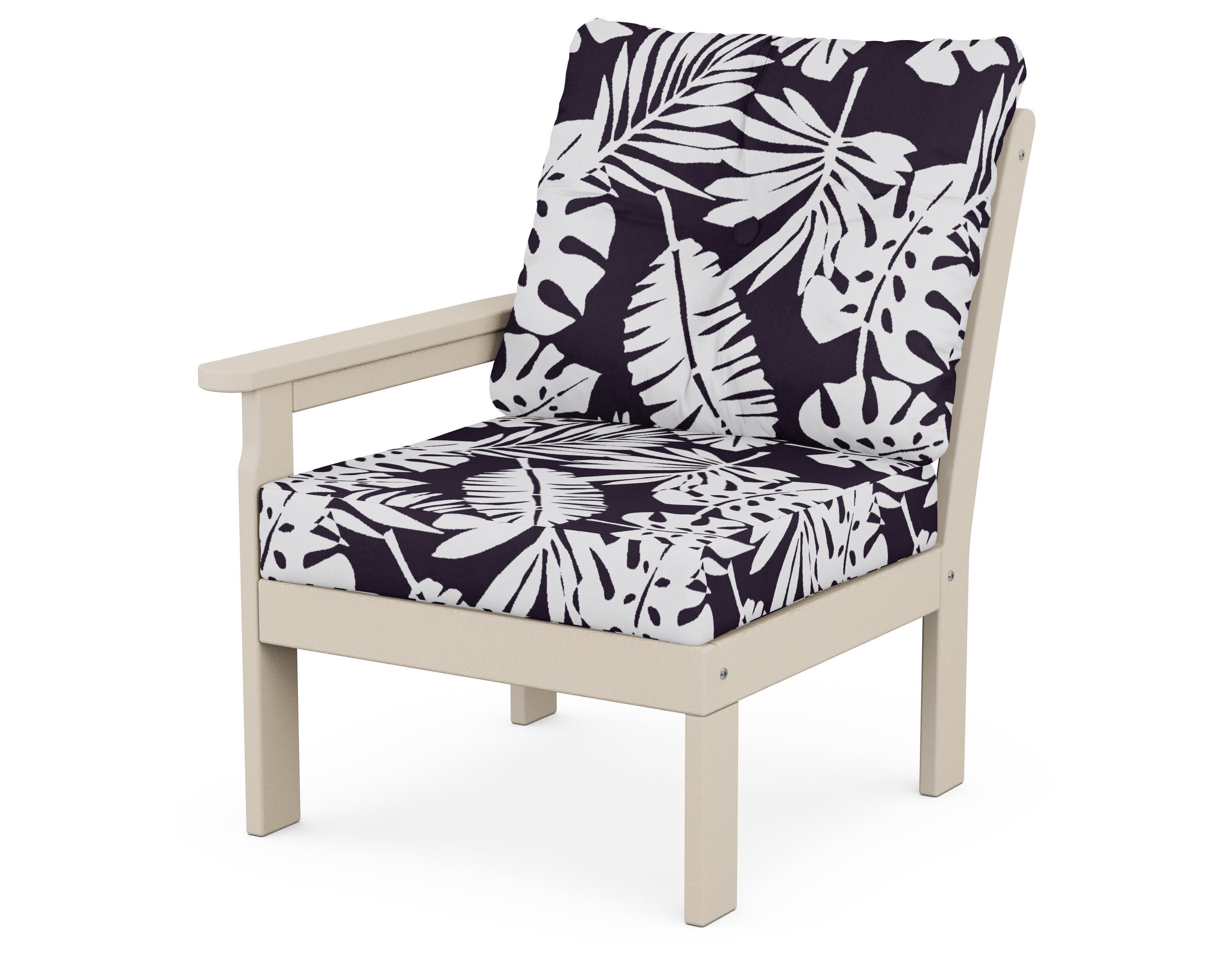 Vineyard Modular Left Arm Chair in Sand / Leaf Navy