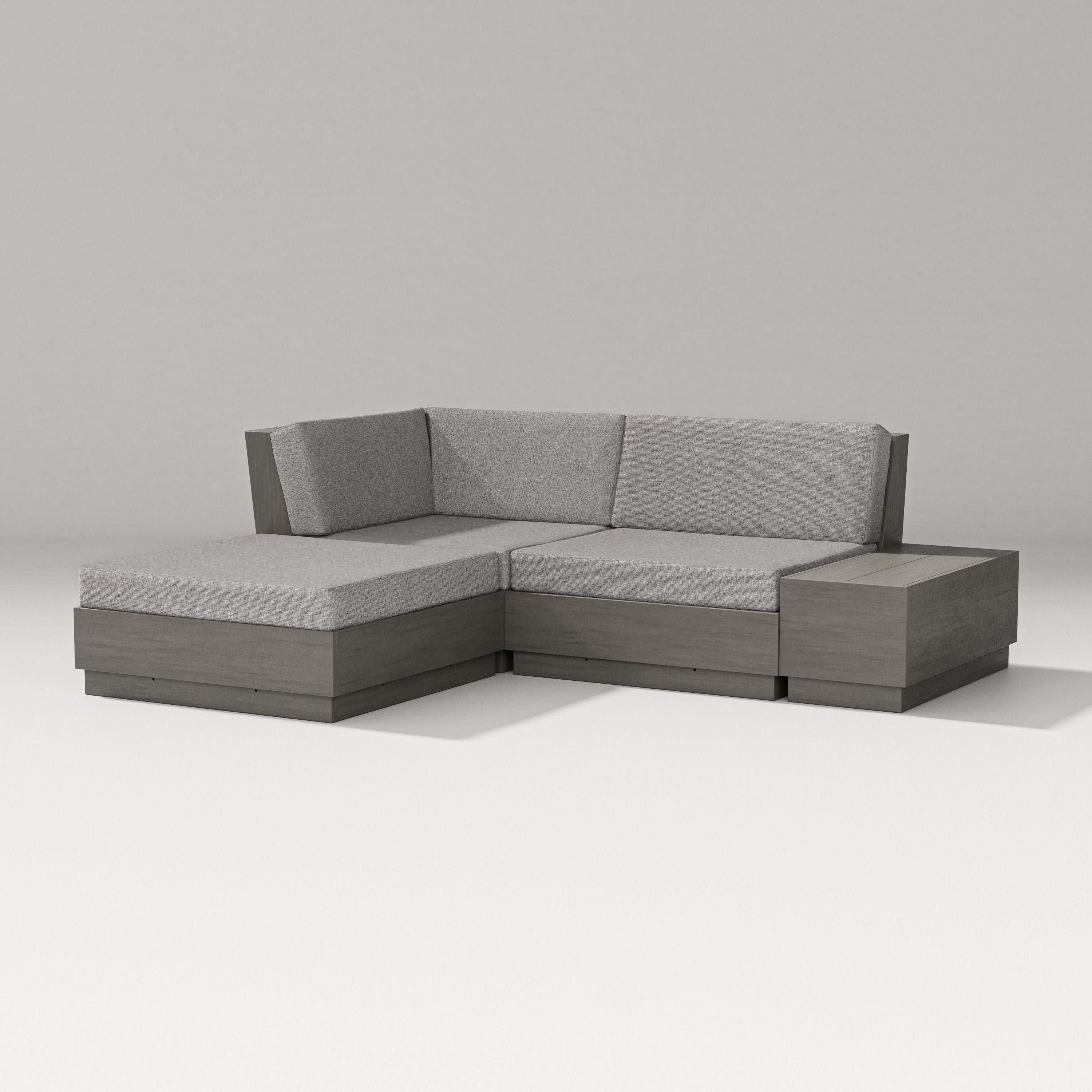 Elevate Loveseat Sectional with Chaise in Driftwood / Grey Mist