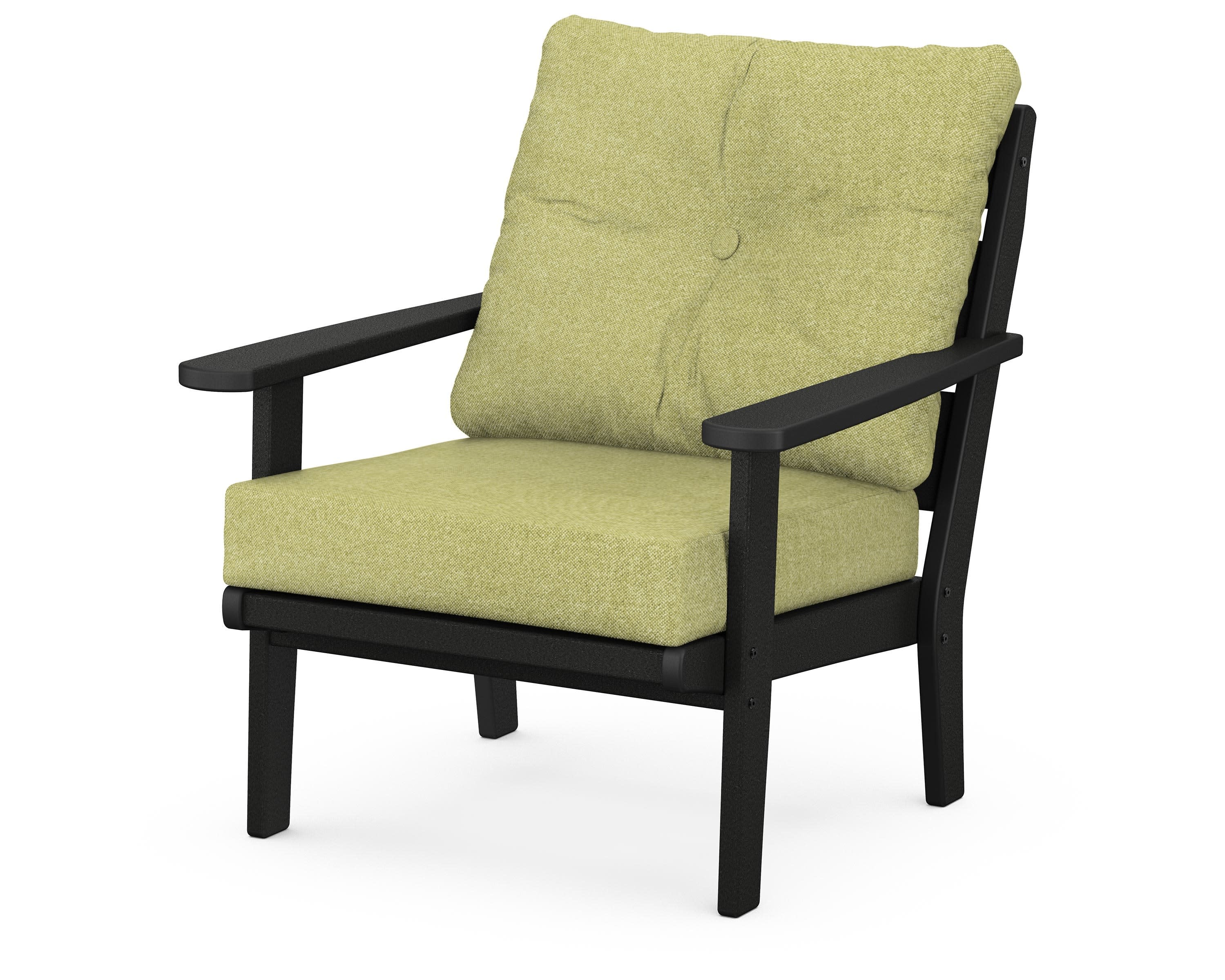 Lakeside Deep Seating Chair in Black / Chartreuse Boucle