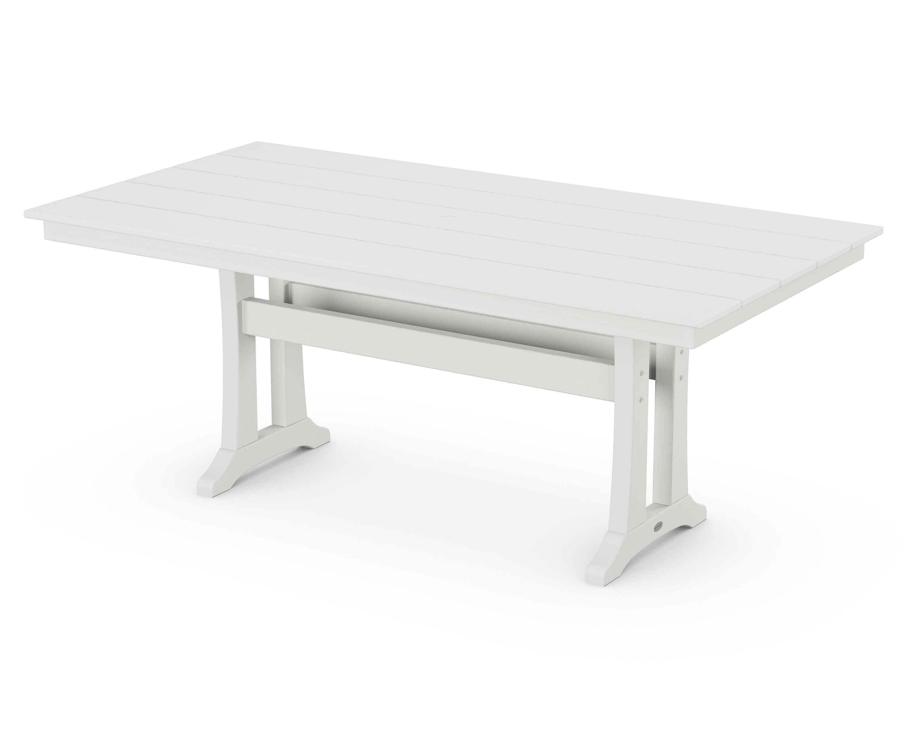 Farmhouse Trestle 37" x 72" Dining Table in Vintage White