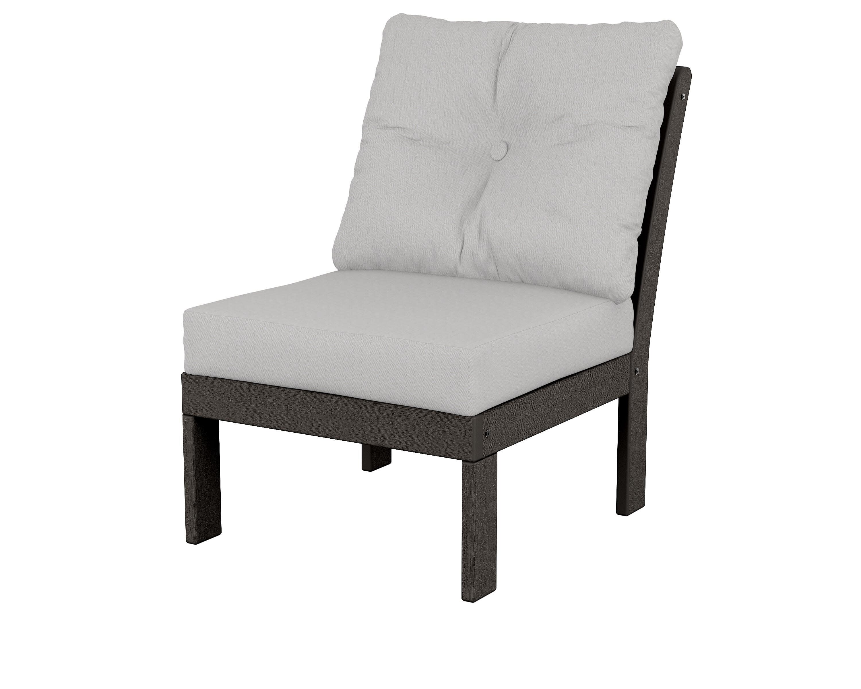 Vineyard Modular Armless Chair in Vintage Coffee / Diamond in the Rough
