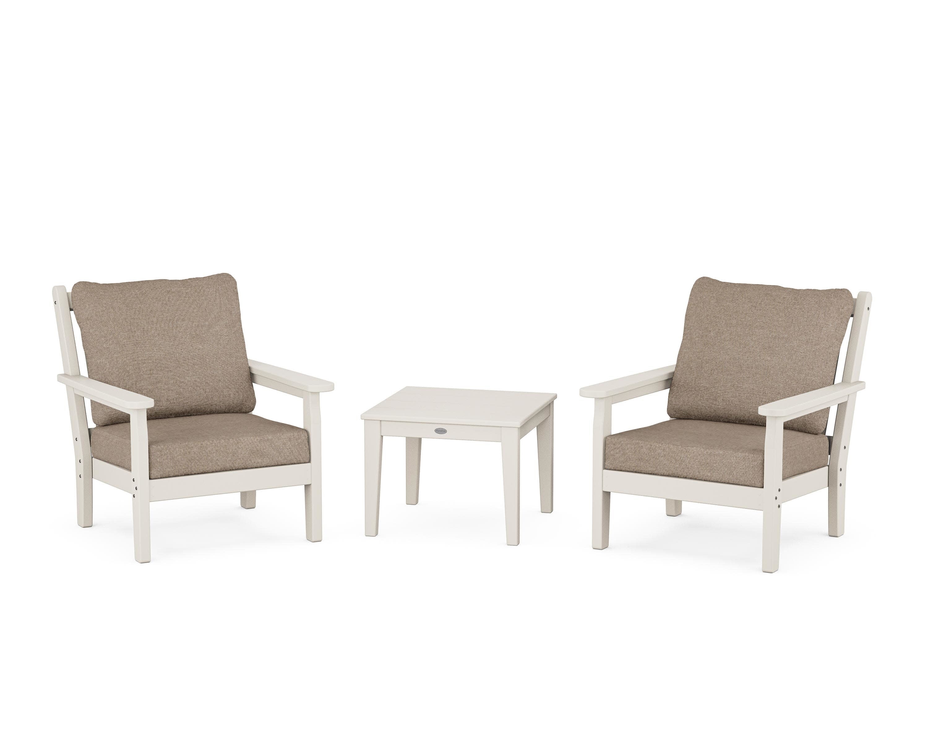 Chippendale 3-Piece Deep Seating Set in Sand / Spiced Burlap
