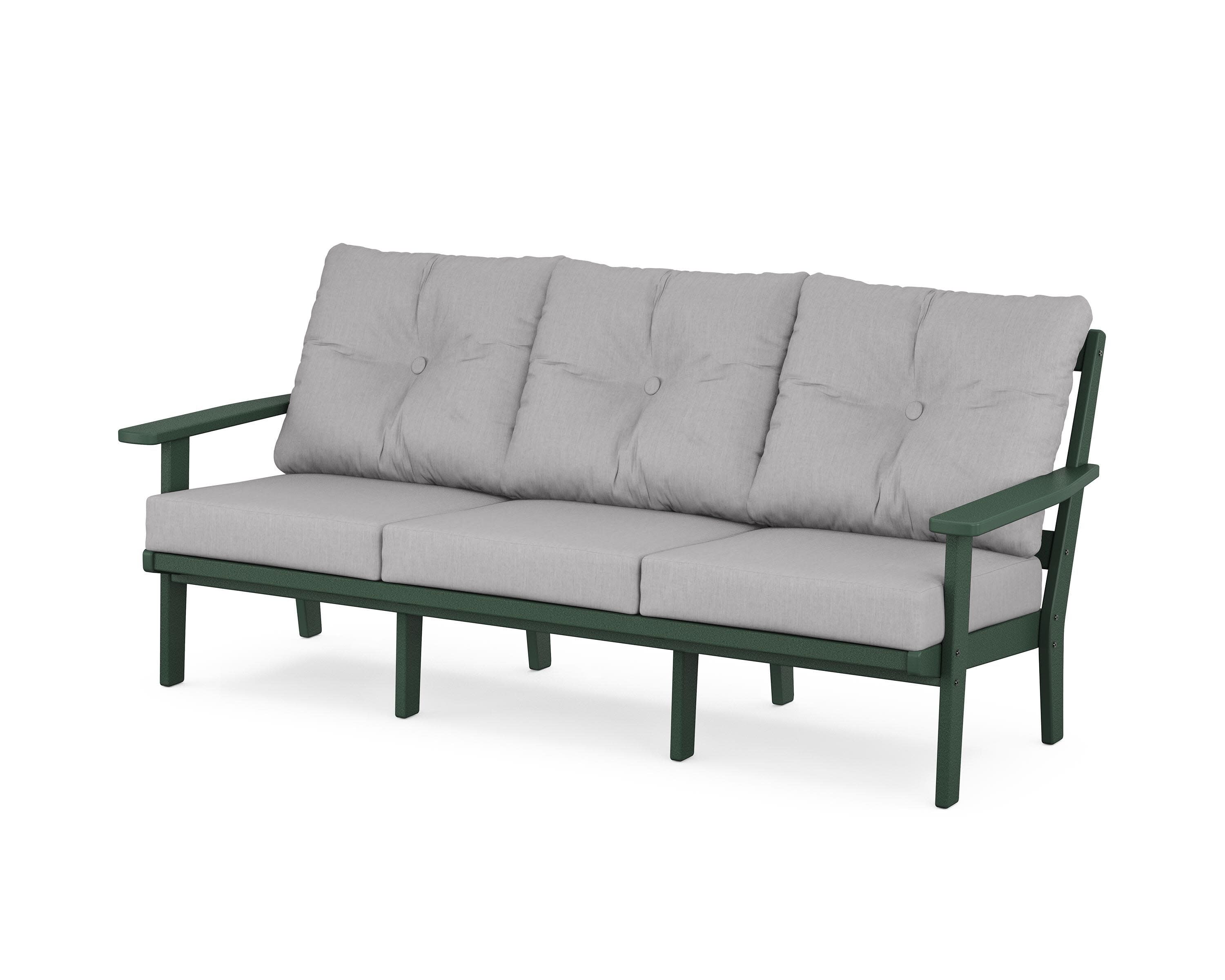 Oxford Deep Seating Sofa in Green / Granite