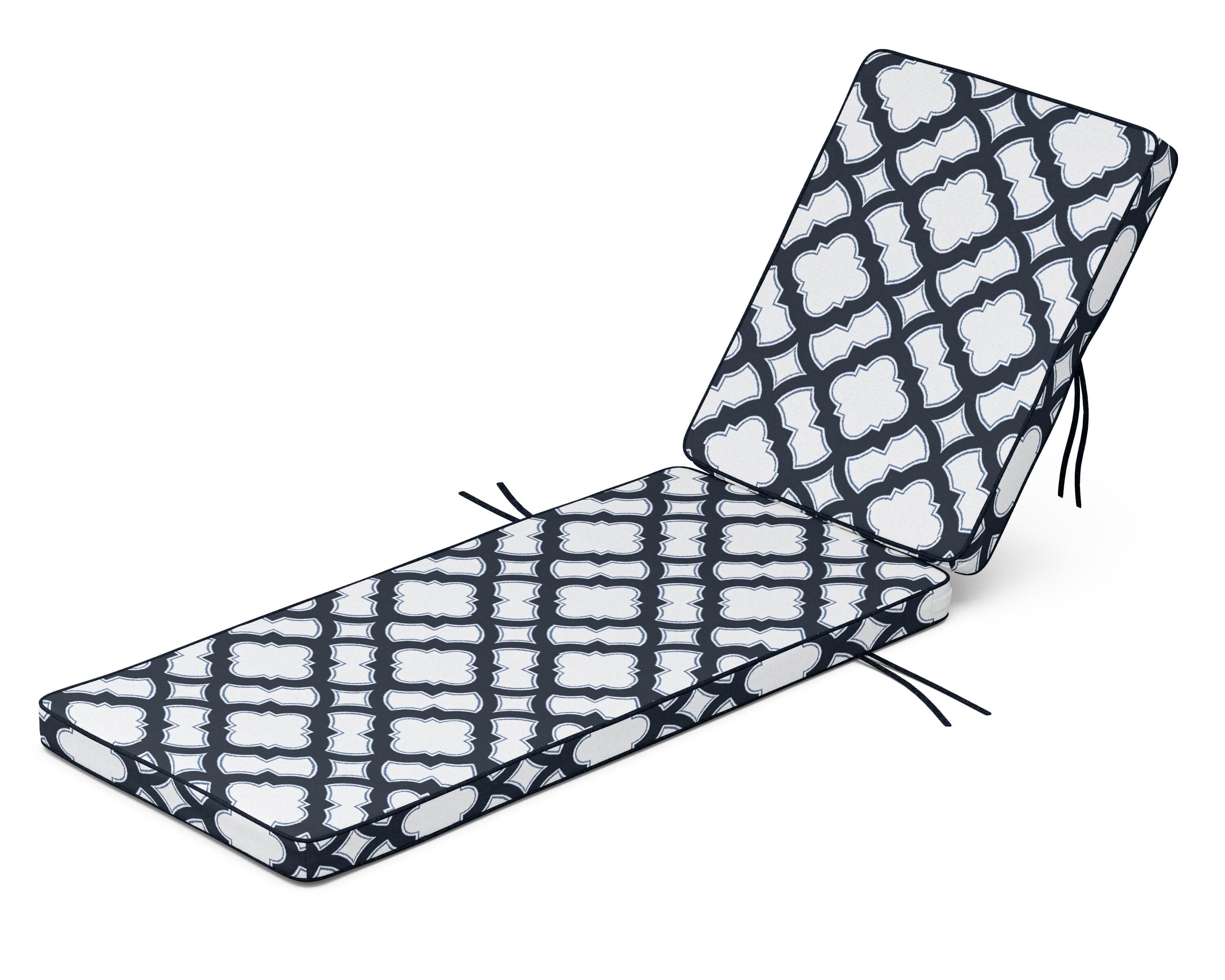 Acadia Chaise Cushion in Trellis Marine Indigo