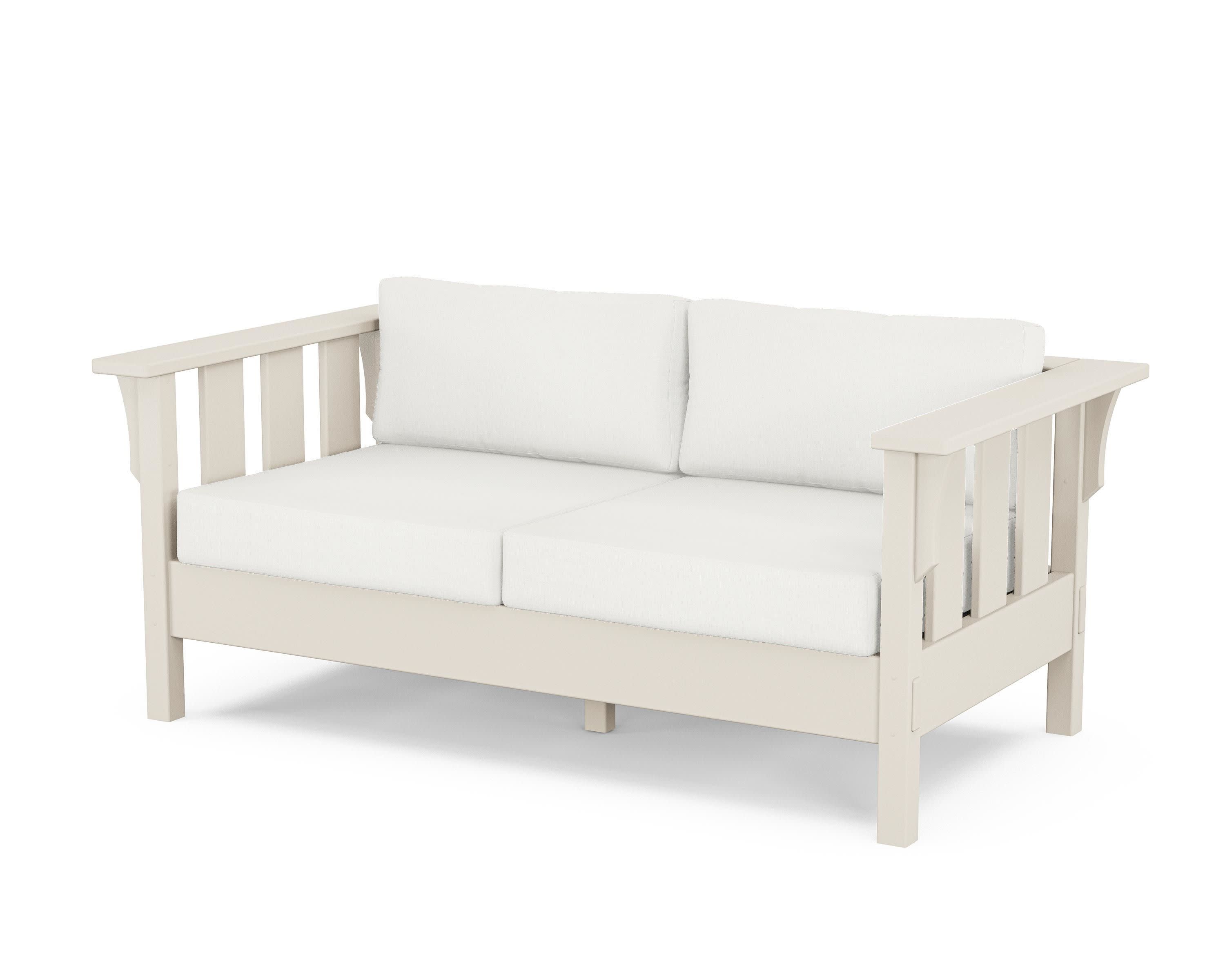 Acadia Deep Seating Loveseat in Sand / Natural Linen