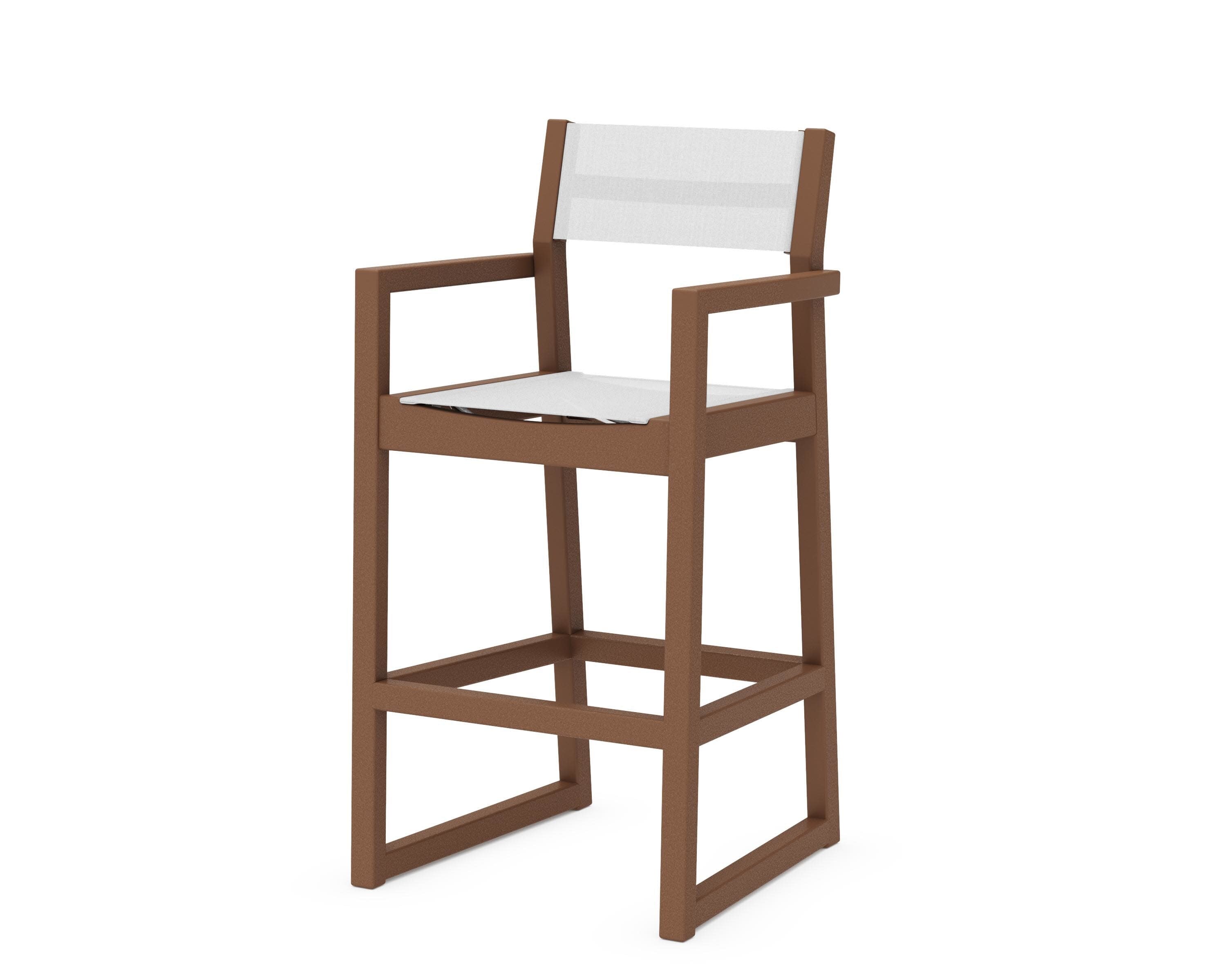EDGE Sling Bar Arm Chair in Teak / White Sling
