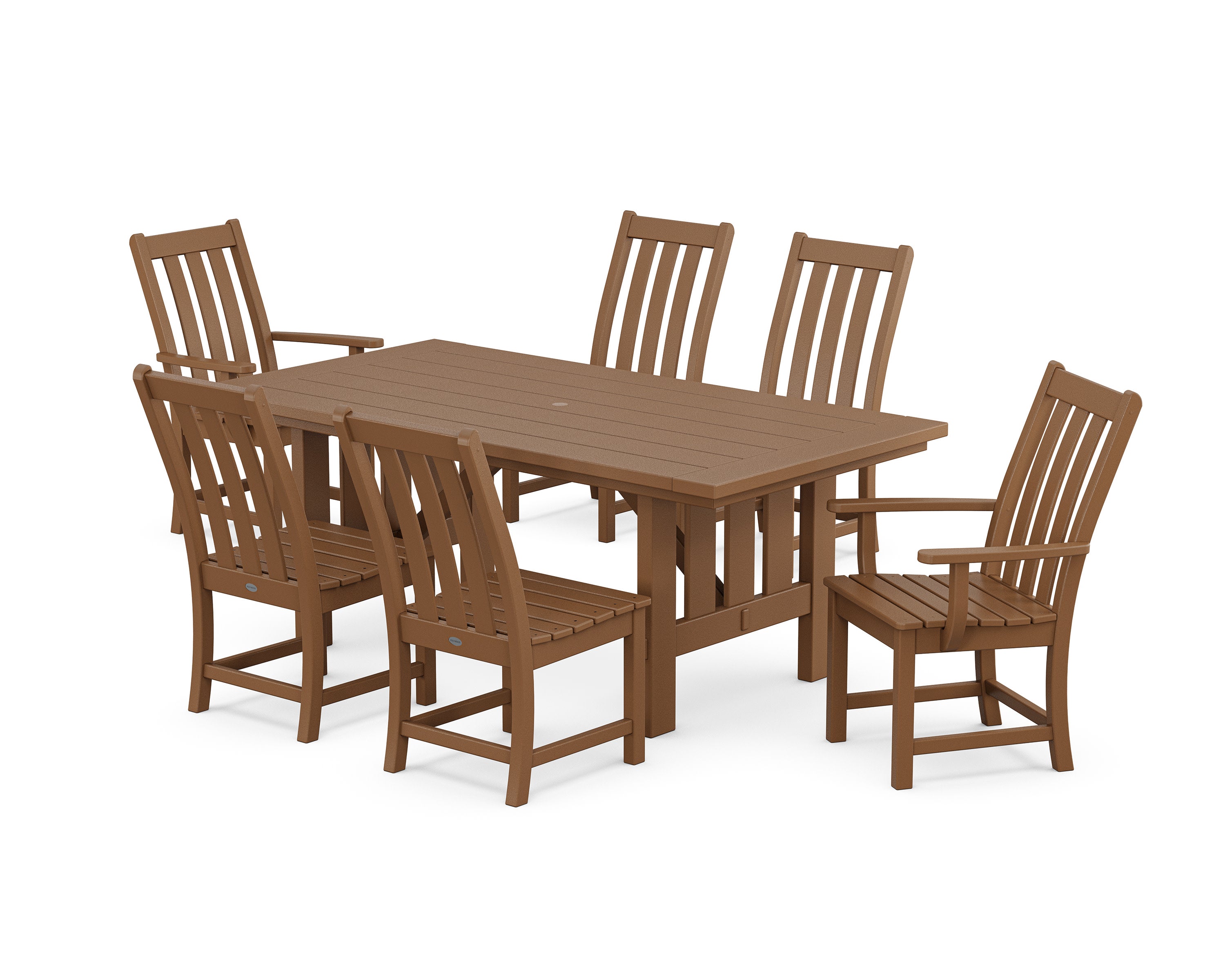 Vineyard 7-Piece Dining Set with Mission Table in Teak